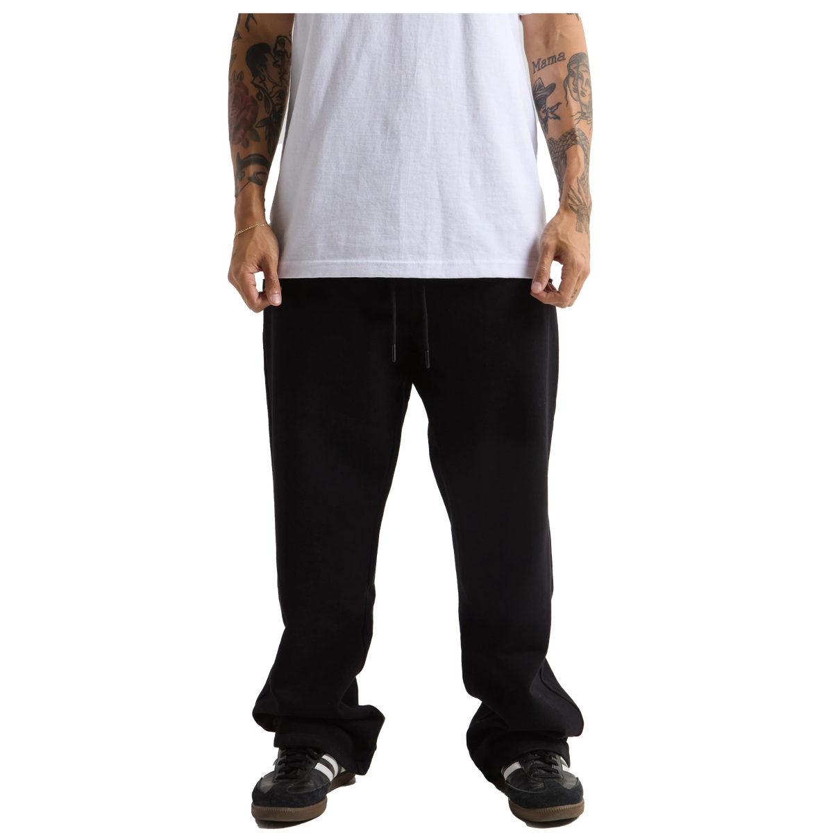 SHAKA WEAR Garment Dye Straight Leg Baggy Sweatpants, - 13.5 Oz, Black