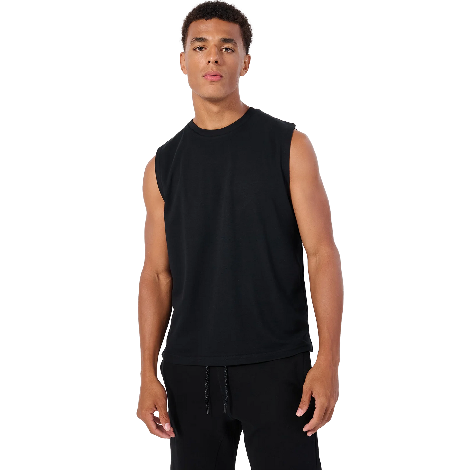 7003 - Dri Ease Tank Black AXISM COTTON / POLYESTER DRI EASE MEN REGULAR TANK TOP tearaway