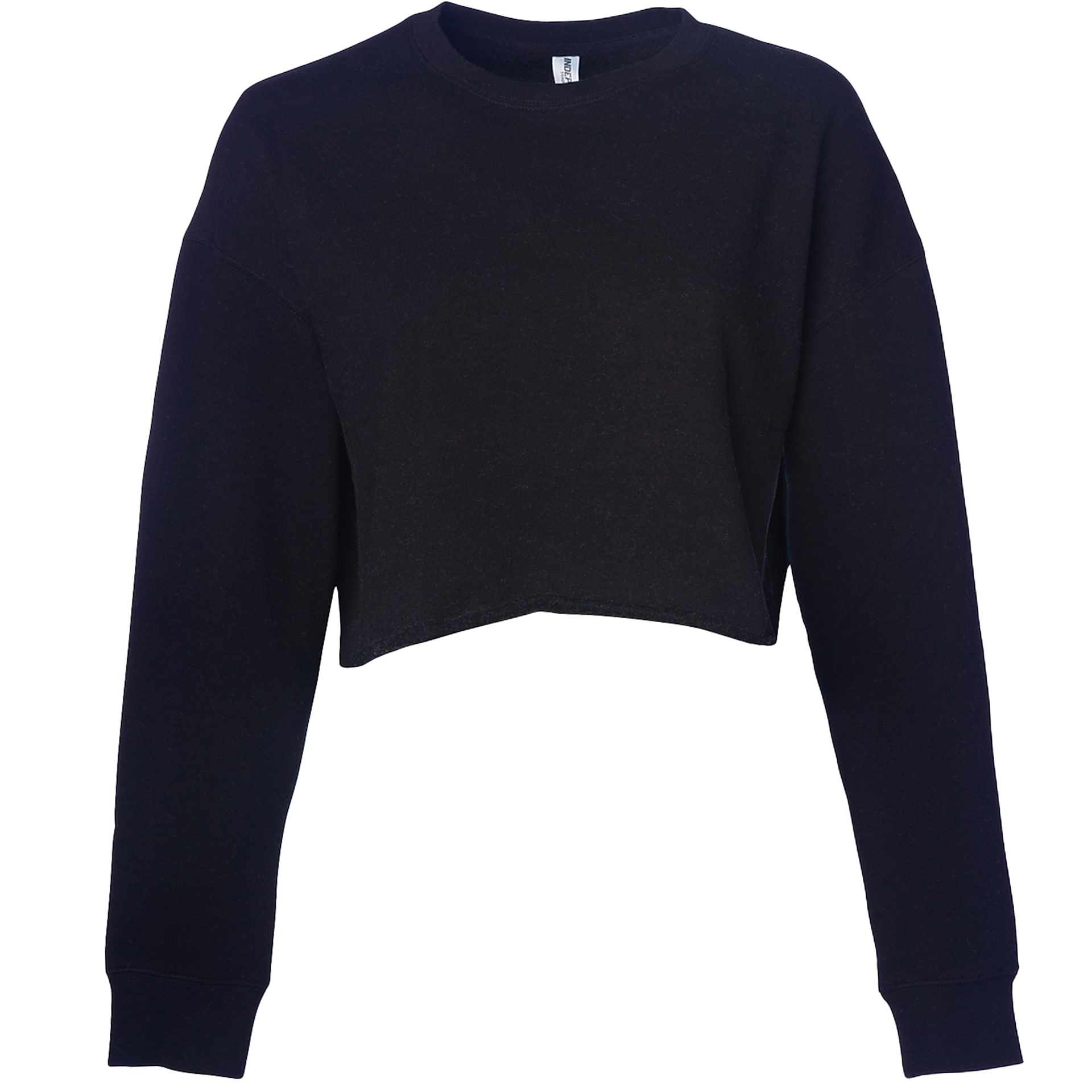 AFX24CRPC - Women's Lightweight Crop Crew Neck Black AFX BASIC FLEECE COTTON / POLYESTER CREWS crop top INDEPENDENT Lightweight tearaway WOMEN