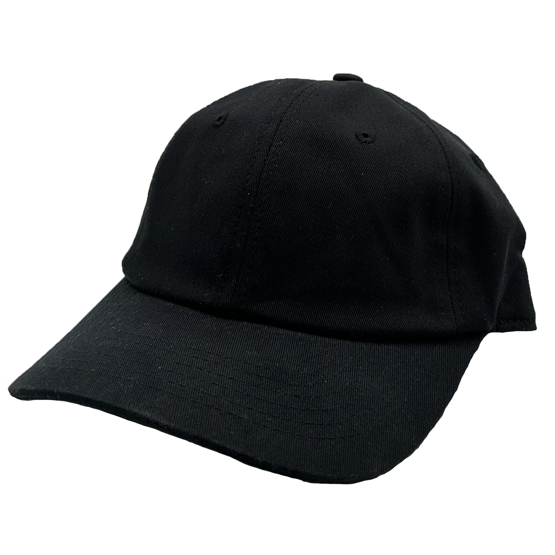 GNV-1004 - Washed Cotton Dad Cap Black One Size 6 PANELS 6 PANELS - UNSTRUCTURED ADJUSTABLE BUCKLE BUCKLE STRAP COTTON CURVE low profile nissi caps UNISEX UNSTRUCTURED