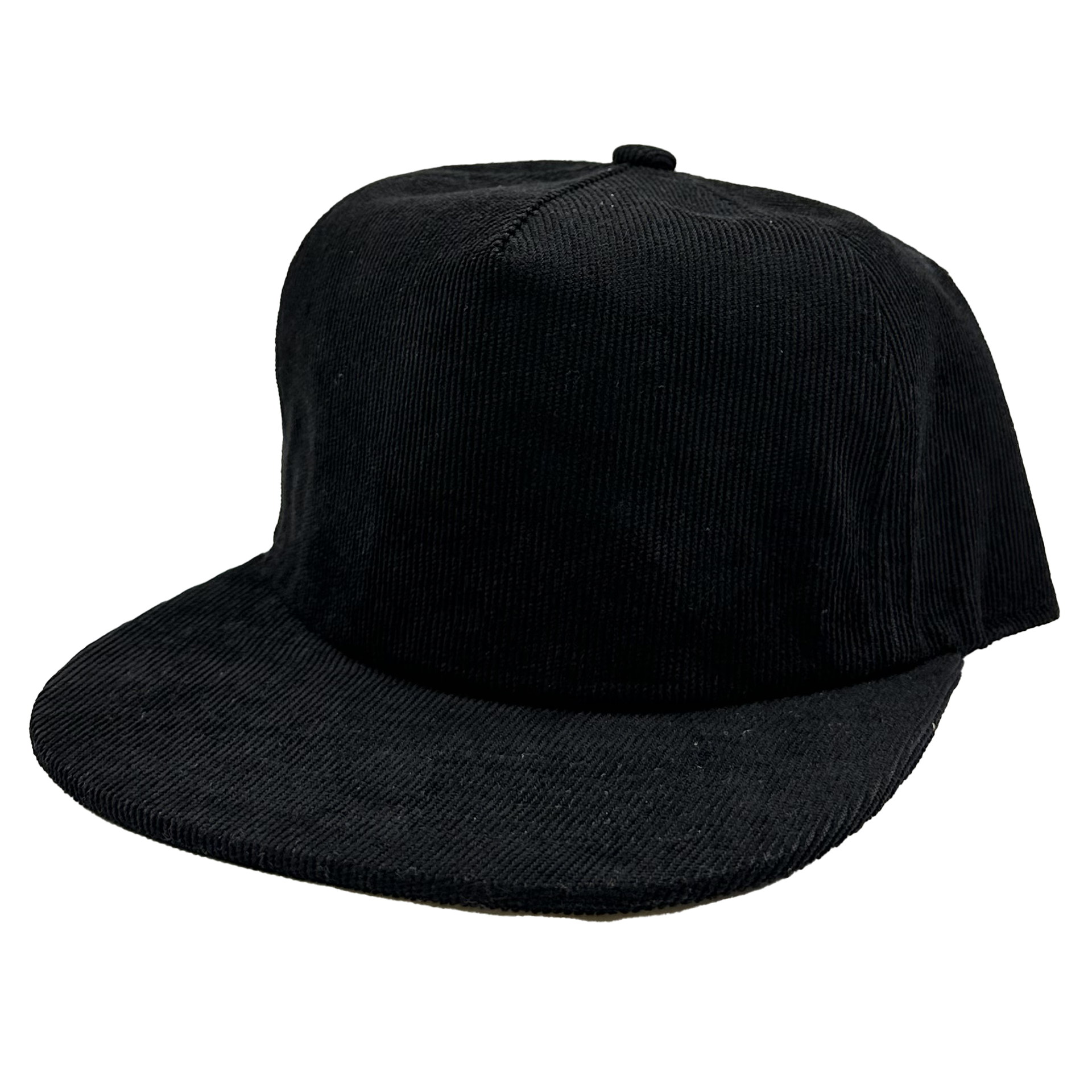 GNV-10195P - 5 panels Flat Bill Corduroy Cap Black One Size 5 PANELS CORDUROY FLAT FLAT BILL GNV-10195P HIGH PROFILE nissi caps POLYESTER SNAPBACK STRUCTURED UNISEX