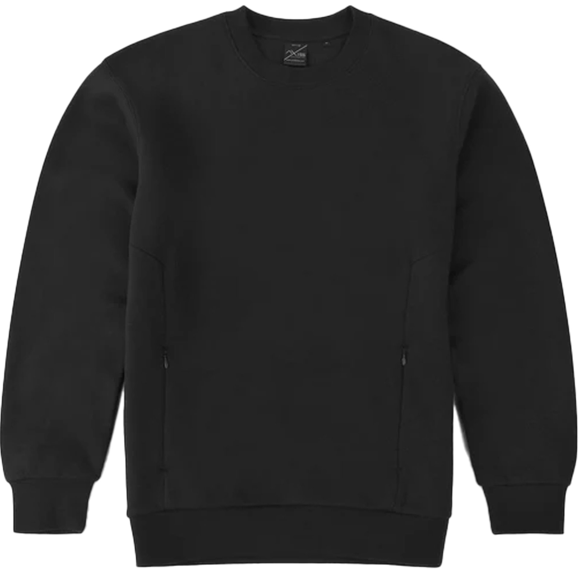 7115 - Crewneck With Invisible Zip Black 7115 AXISM COTTON / POLYESTER CREWS Heavyweight MEN REGULAR tearaway