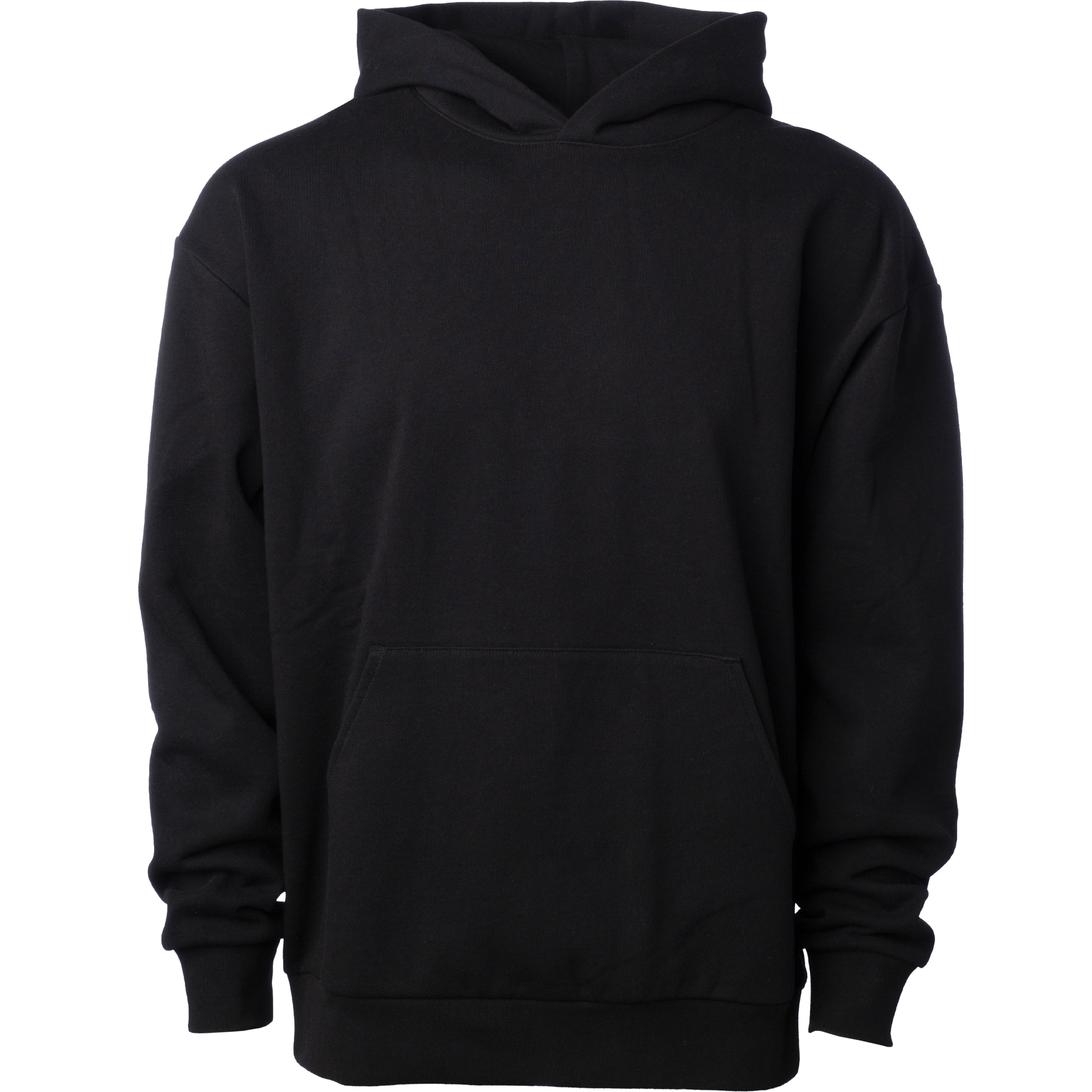 IND280SL - Avenue 280gm Midweight Pullover Hood Black AVENUE BOXY COTTON / POLYESTER DROP SHOULDER IND280SL INDEPENDENT MEN MIDWEIGHT NO LACE PULLOVERS shsdparentproduct tearaway