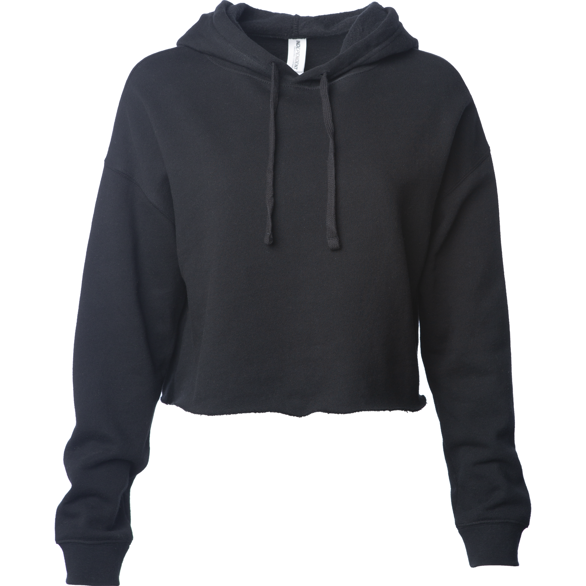 AFX64CRP - Women's Lightweight Crop Hooded Pullover Black AFX AFX64 AFX64CRP BASIC FLEECE camo Casual Wear COTTON / POLYESTER Crop crop top fleece hoodie INDEPENDENT Lightweight PULLOVERS tearaway WOMEN