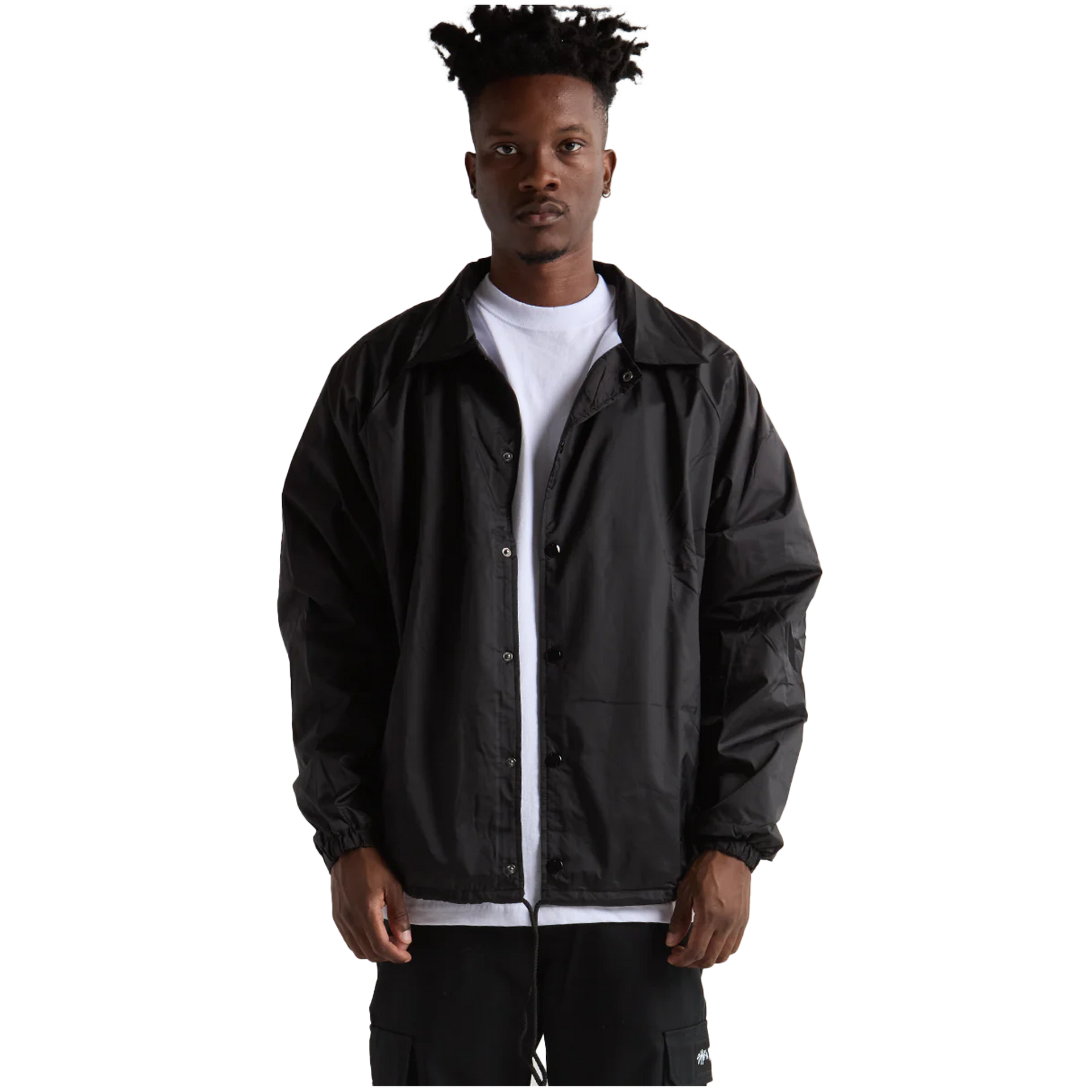 Coach Jacket Black BOXY MEN NYLON OUTERWEAR POLYESTER Shaka Wear