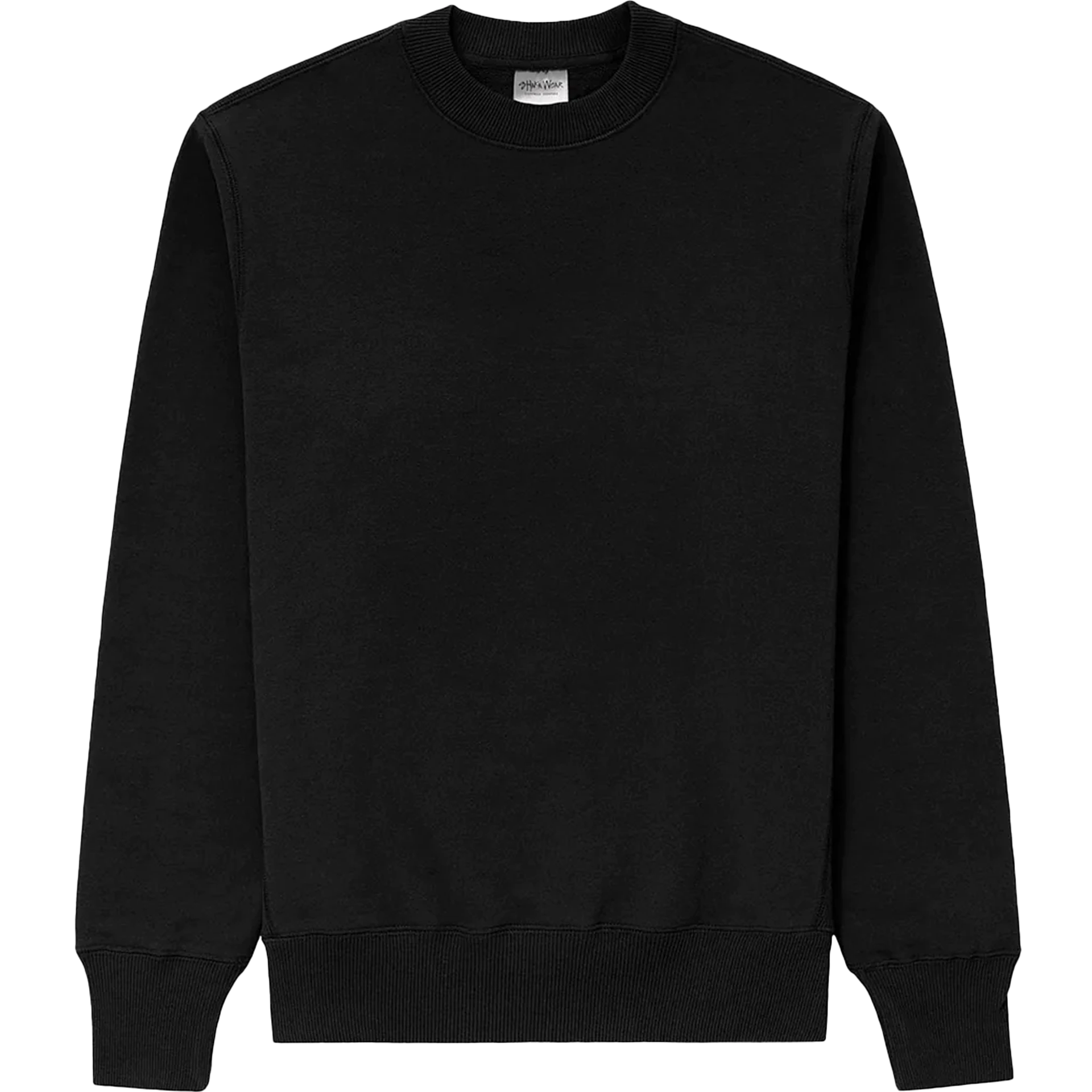 Garment Dye Fleece Crewneck Black COTTON Crew crew neck GARMENT DYE GARMENT DYES Heavyweight LONGSLEEVES MEN OVERSIZED Shaka Wear