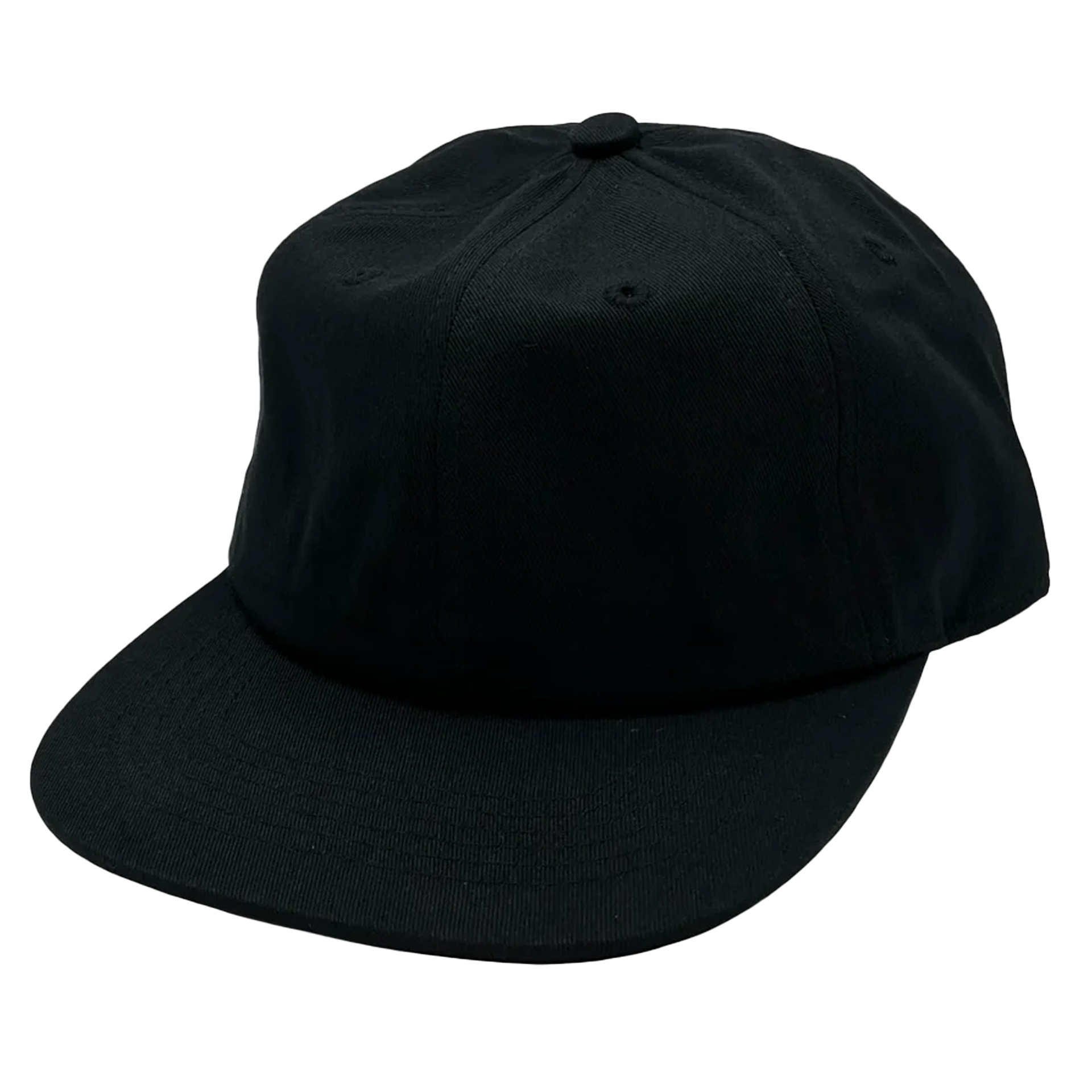 GNV-1004SBP - 6P Washed Cotton Black One Size 6 PANELS COTTON FLAT low profile nissi caps SNAPBACK UNSTRUCTURED