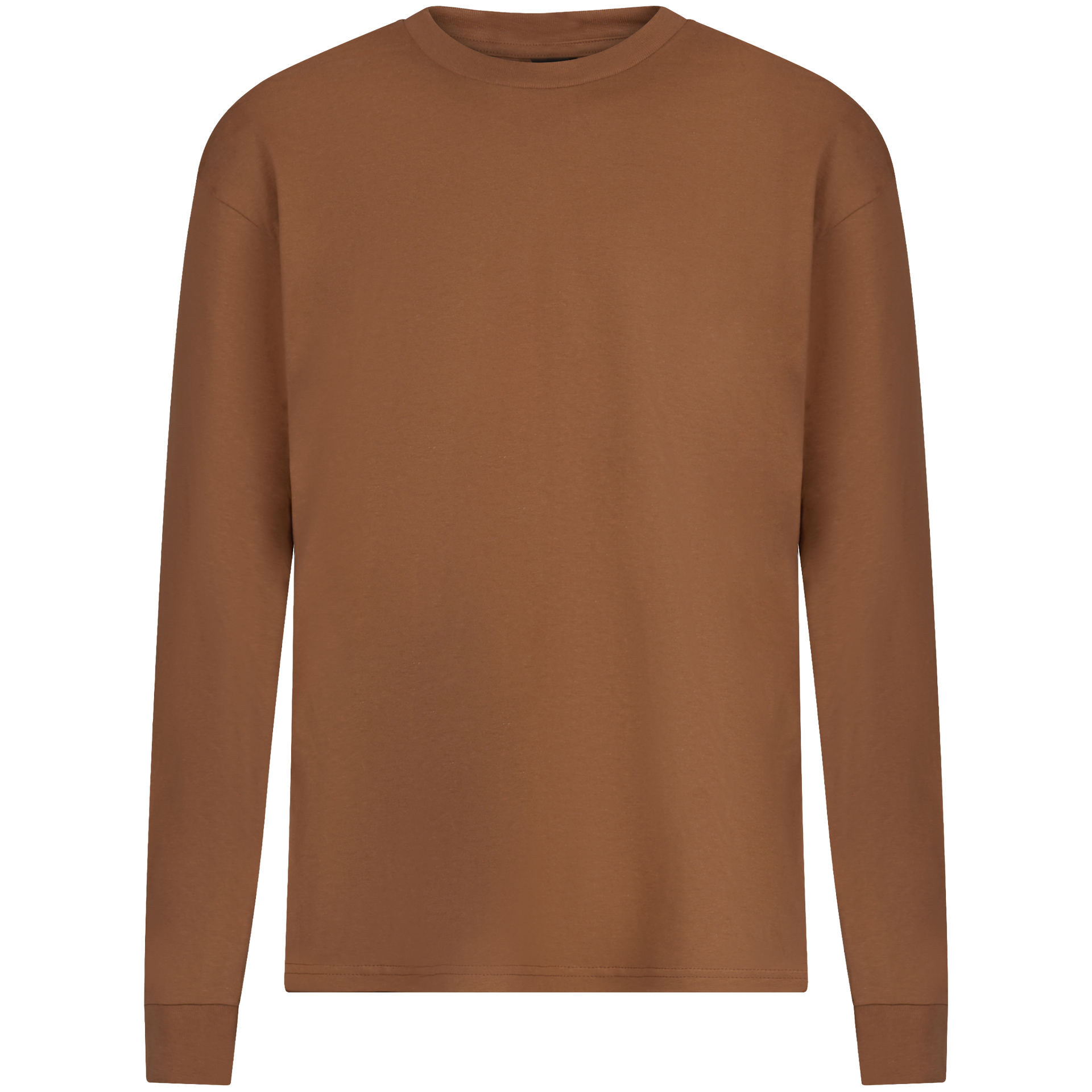 47367 - Logan Long Sleeve Brown COTTON LONG SLEEVE TEES MEN MEN TEE mens OPTIMA REGULAR tearaway tshirts UNFITTED