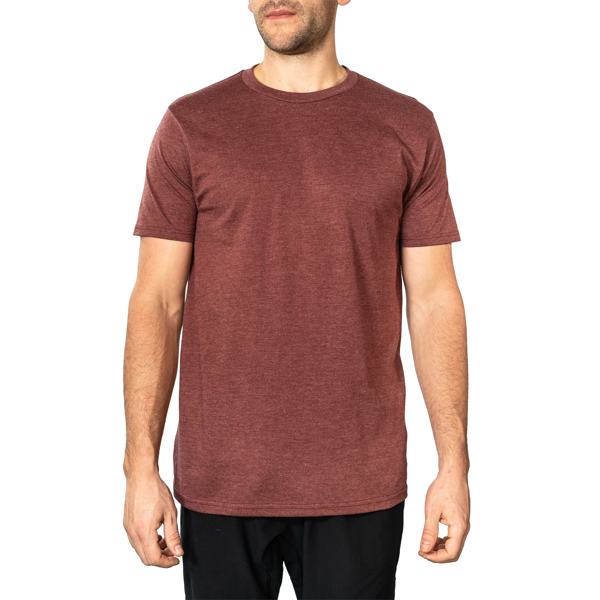 47146 - Men's London Tee Burgundy Heather COTTON / POLYESTER FITTED Lightweight MEN OPTIMA REGULAR shsdparentproduct tearaway