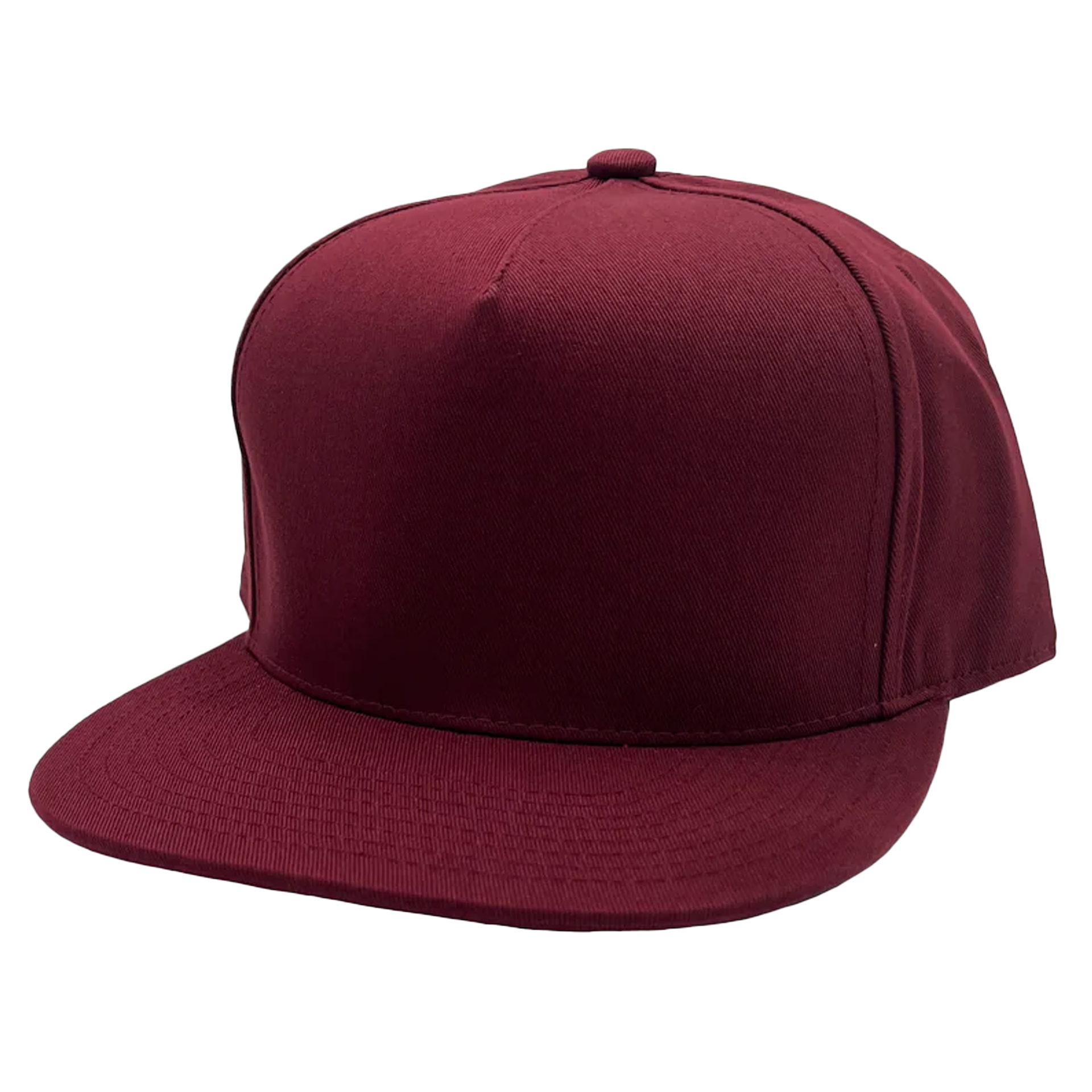 GNV-OTS001P5 - 5 Panels High Profile Flat Bill Burgundy One Size 5 PANELS COTTON FLAT FLAT BILL HIGH PROFILE nissi caps SNAPBACK STRUCTURED UNISEX