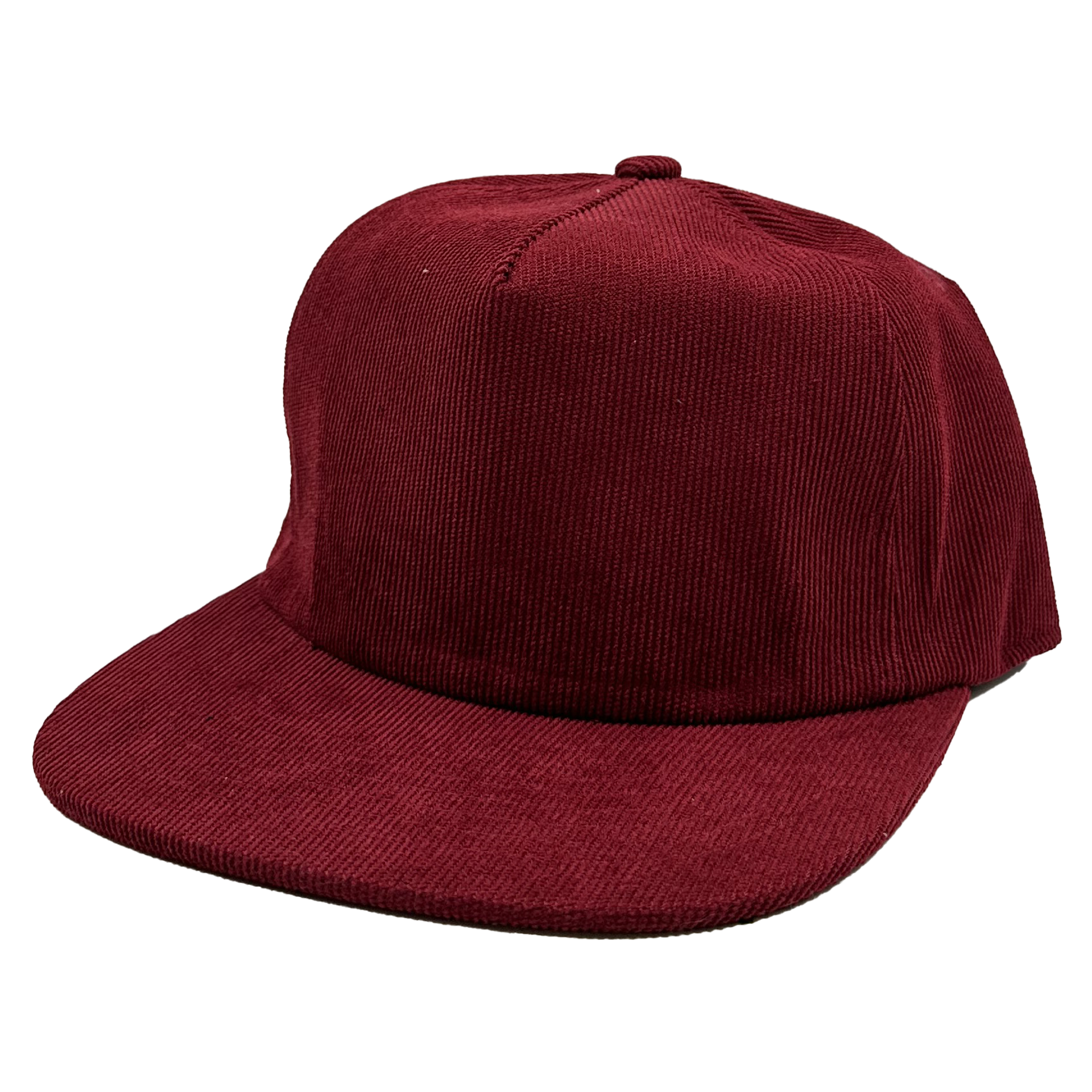 GNV-10195P - 5 panels Flat Bill Corduroy Cap Burgundy One Size 5 PANELS CORDUROY FLAT FLAT BILL GNV-10195P HIGH PROFILE nissi caps POLYESTER SNAPBACK STRUCTURED UNISEX