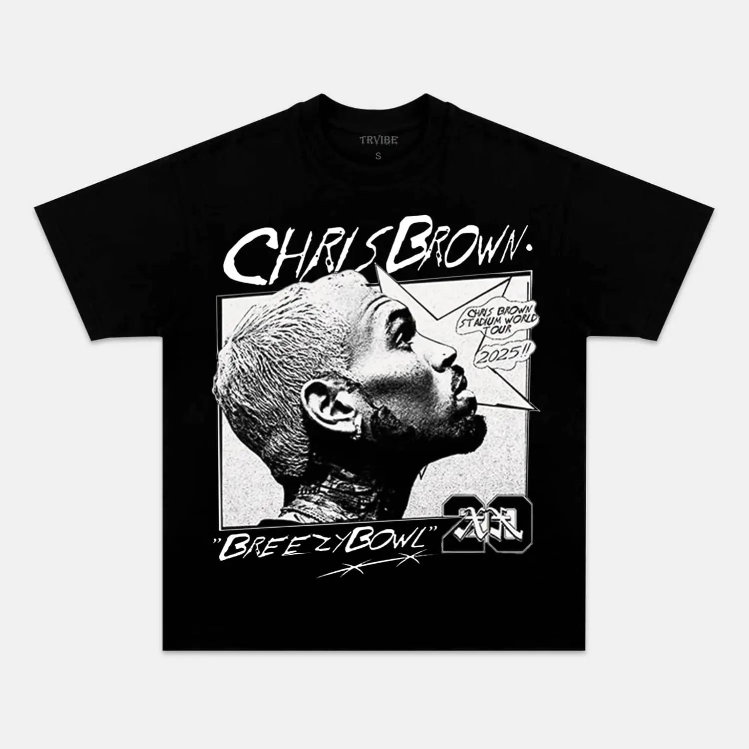 Chris Brown: Breezy Bowl Tour Tee V6 BLACK TEE Chrisbrown HIP HOP MUSIC