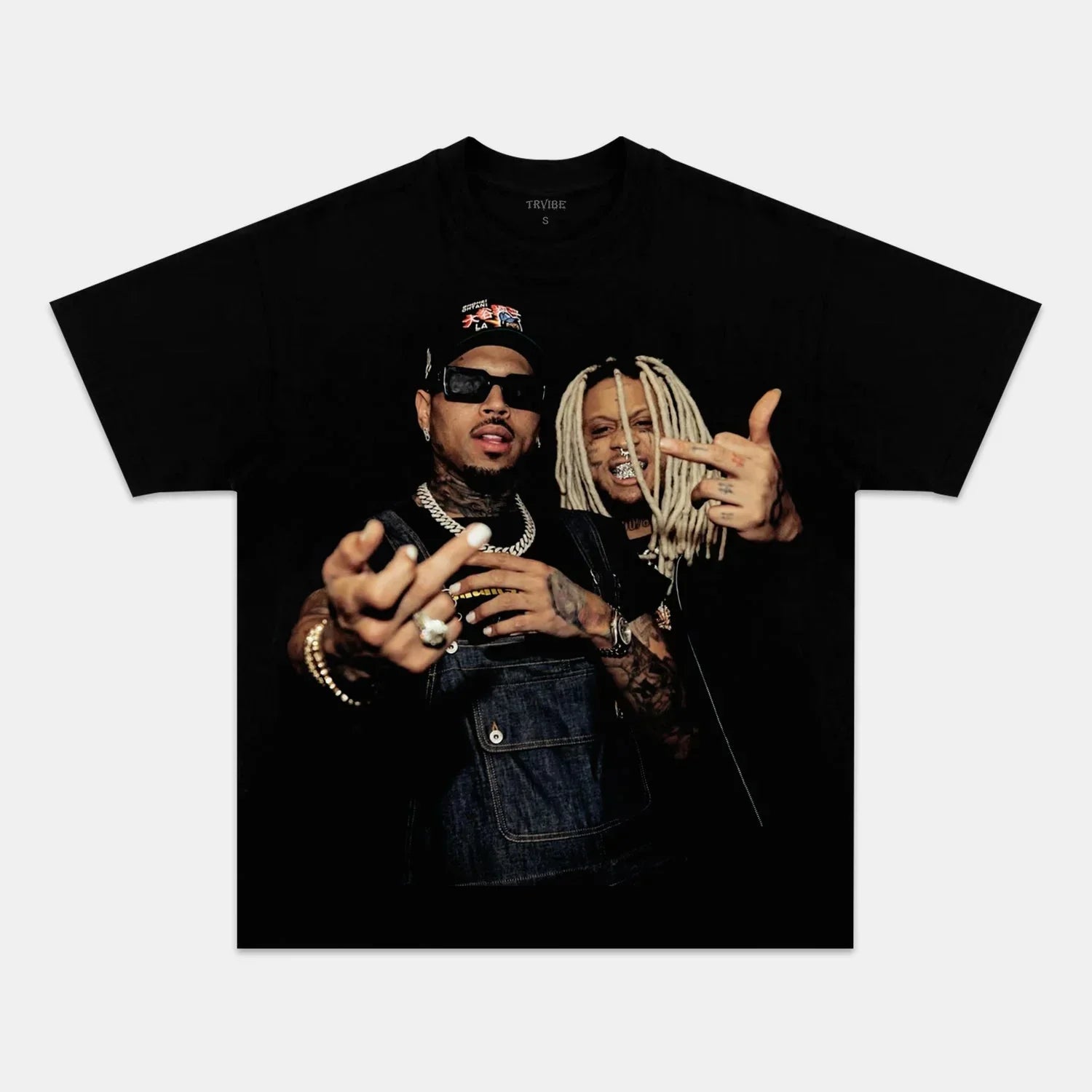 Chris Brown x Trippie Redd Tee BLACK TEE Chrisbrown MUSIC POP