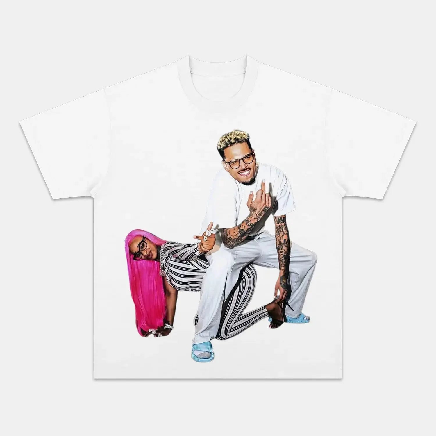 Chris Brown x Sexyy Red Tee WHITE TEE Chrisbrown HIP HOP MUSIC