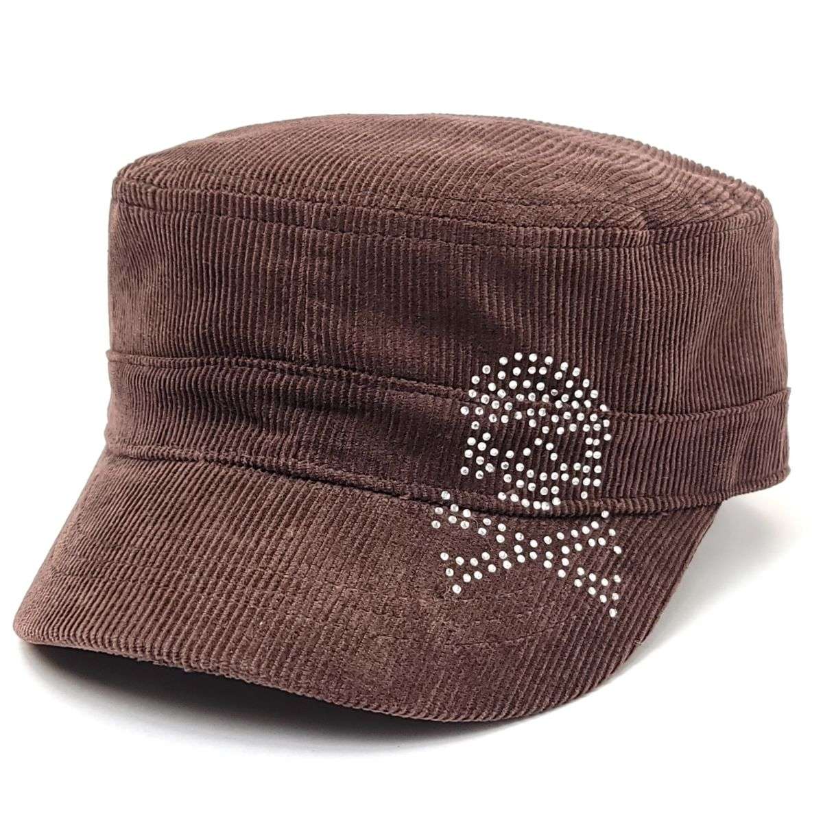 Cadet Cap - 9717, Corduroy, Multi-Coloured Brown OSFA Military Cap