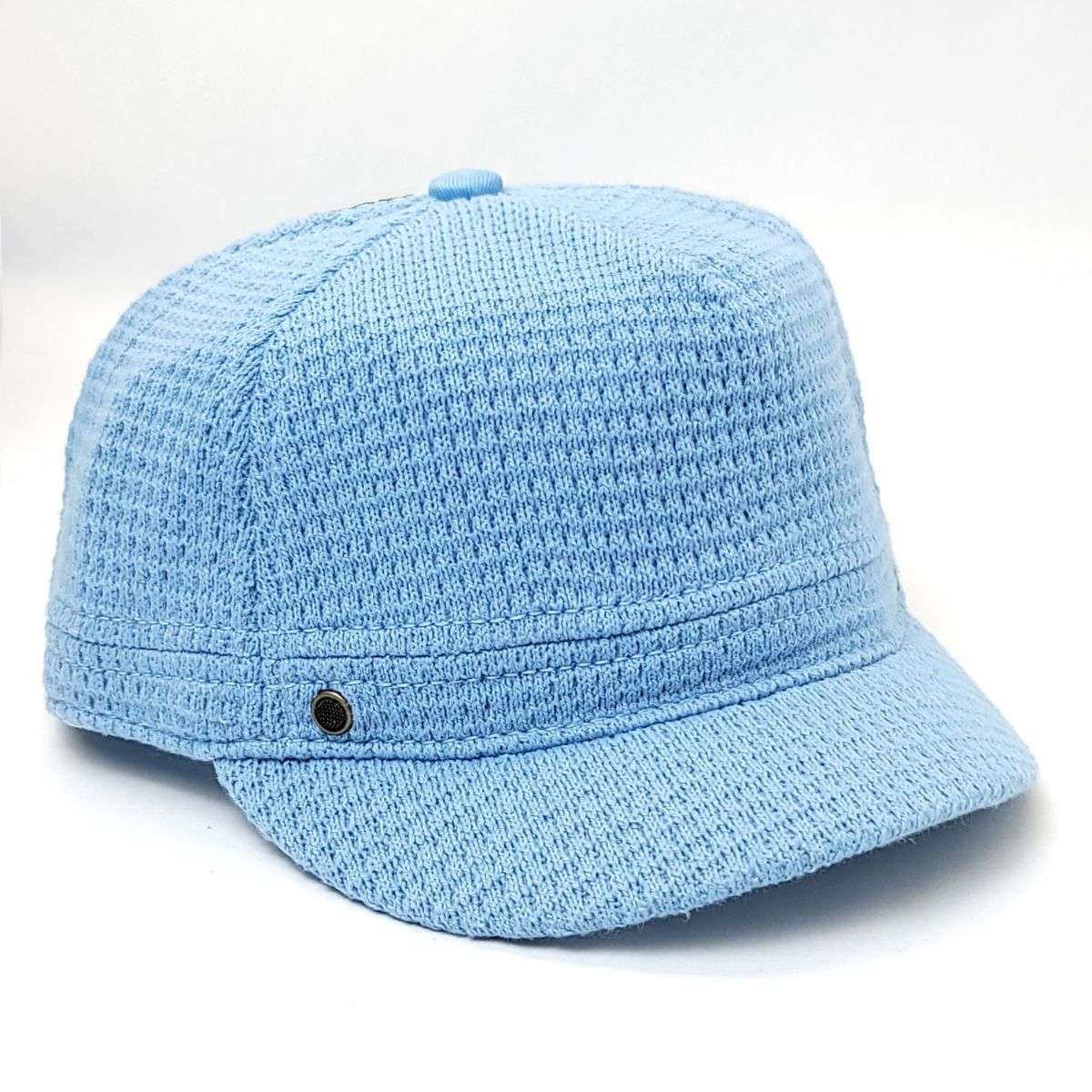 Cadet Cap -7272, Knitted, Mesh Back, Sky Blue Military Cap