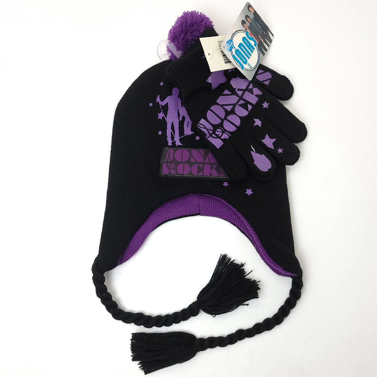 Youth - Jonas Rocks Laplander, 2pcs set, Beanie Hat and Gloves set, Multi-Coloured Black Youth Youths