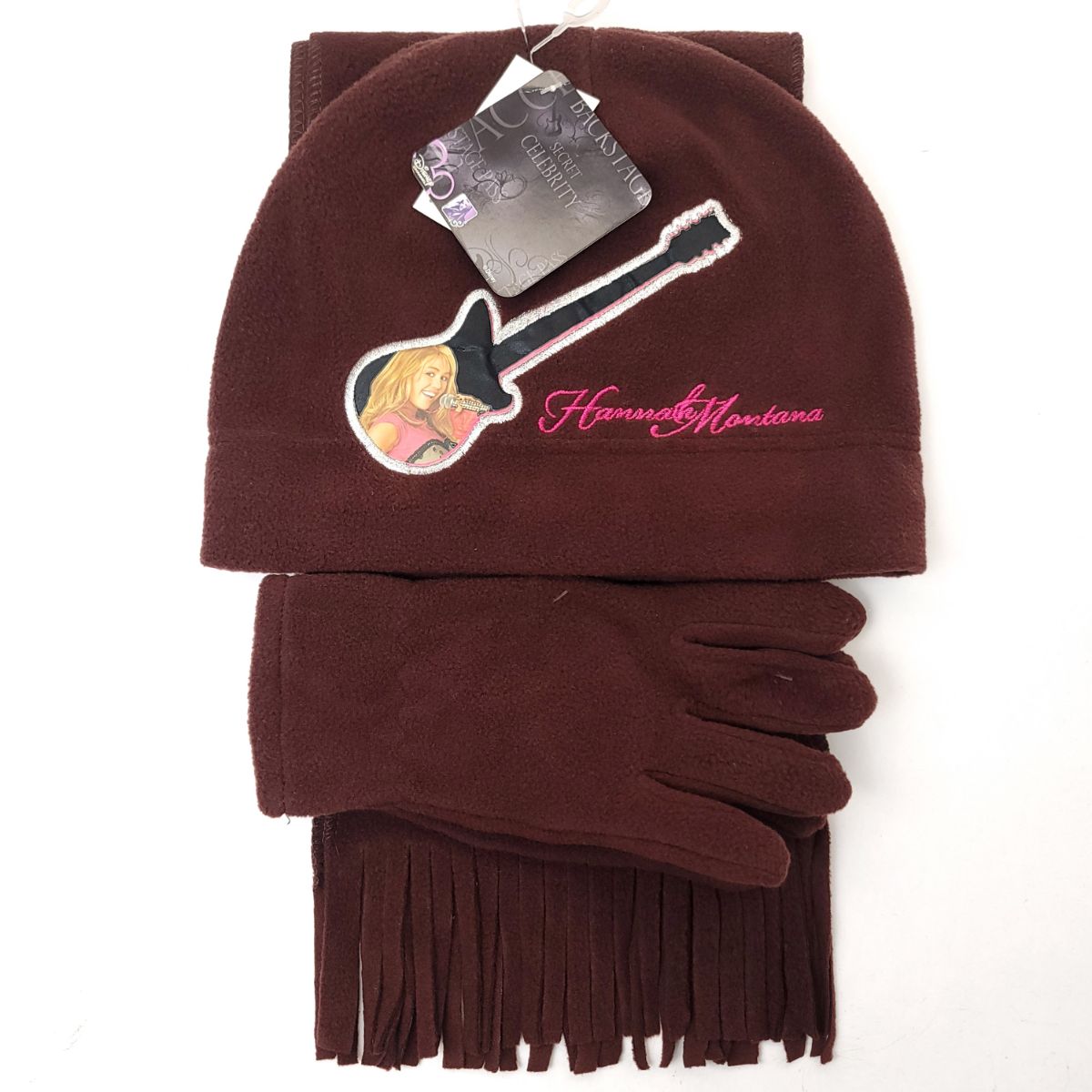 Youth - Hannah Montana 3 pieces set, Winter Beanie, Gloves and scarf Brown Youth Youths