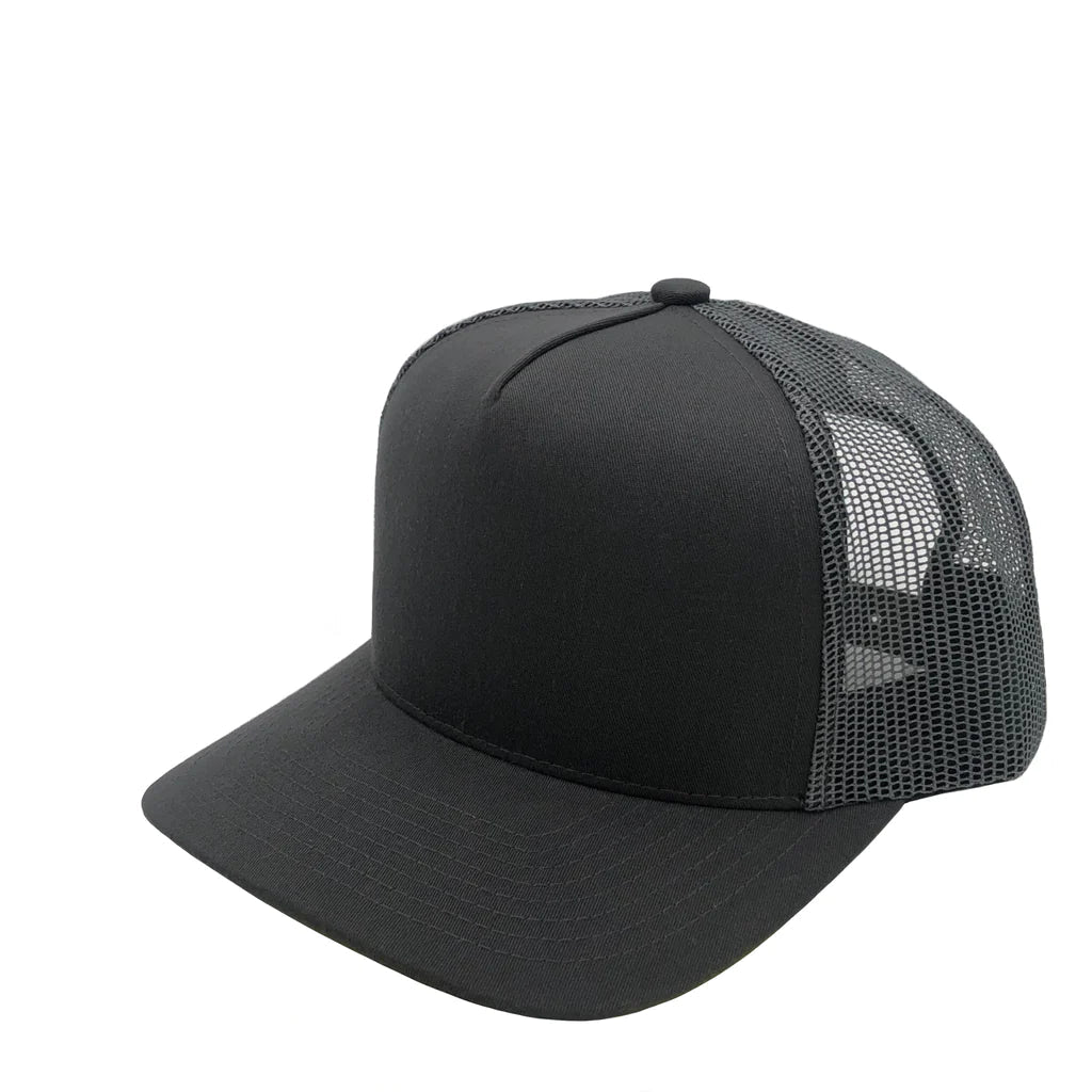 GNV-008M - Premium Pro Style Mesh Trucker Cap Charcoal One Size 5 PANELS COMING SOON COTTON / POLYESTER CURVE HIGH PROFILE MESH NISSI nissi caps SNAPBACK STRUCTURED TRUCKER MESH UNISEX