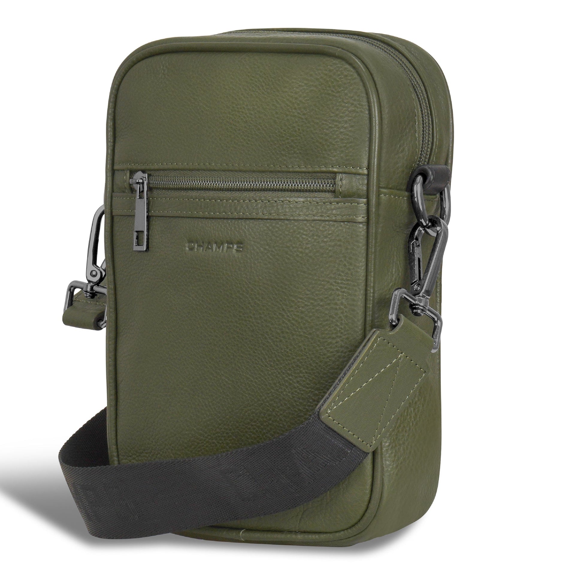 Onyx / Leather Vertical Cross-Body Bag Champs Luggage Shopify Collective