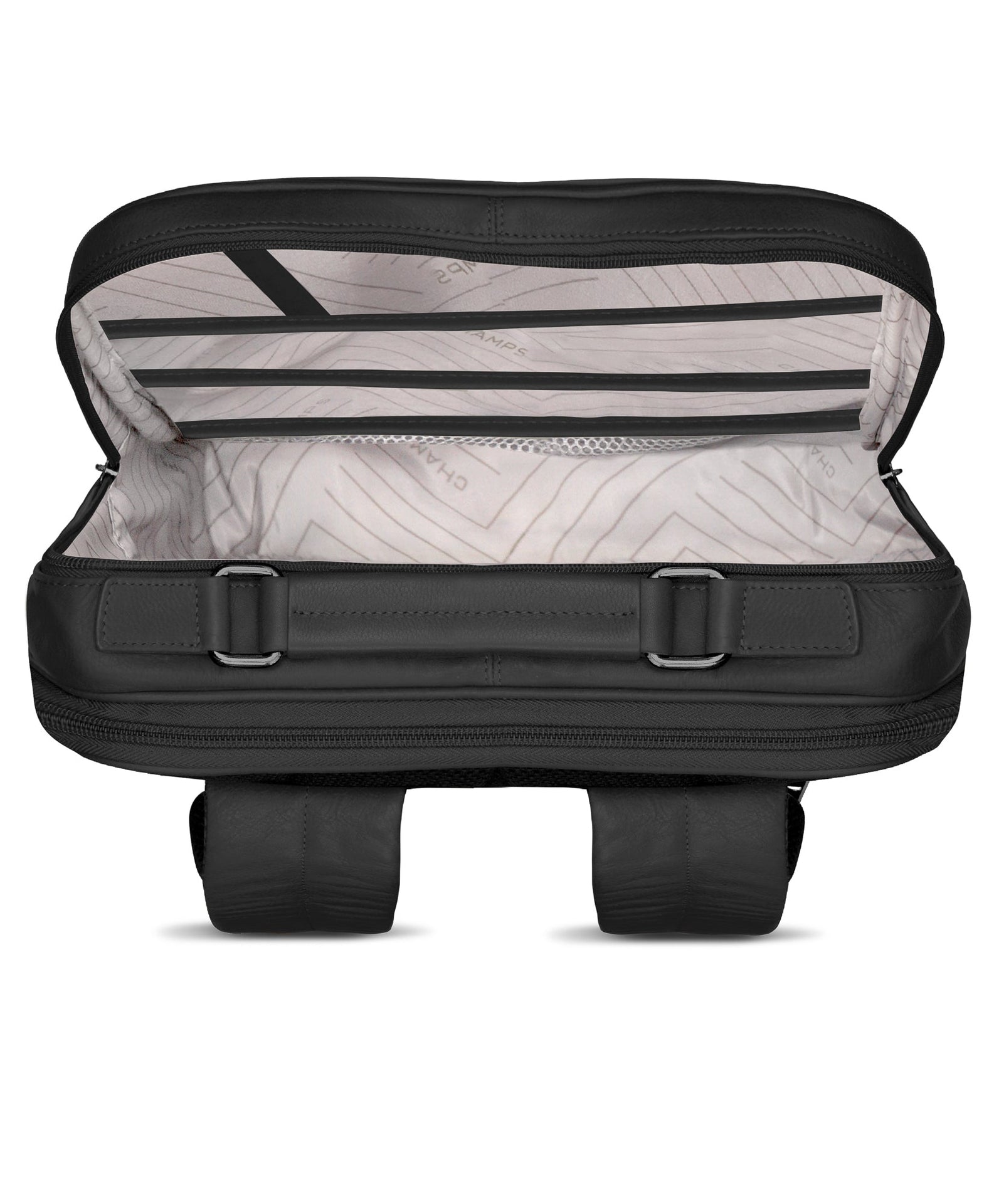 Onyx / Leather Compact Backpack Champs Luggage Shopify Collective