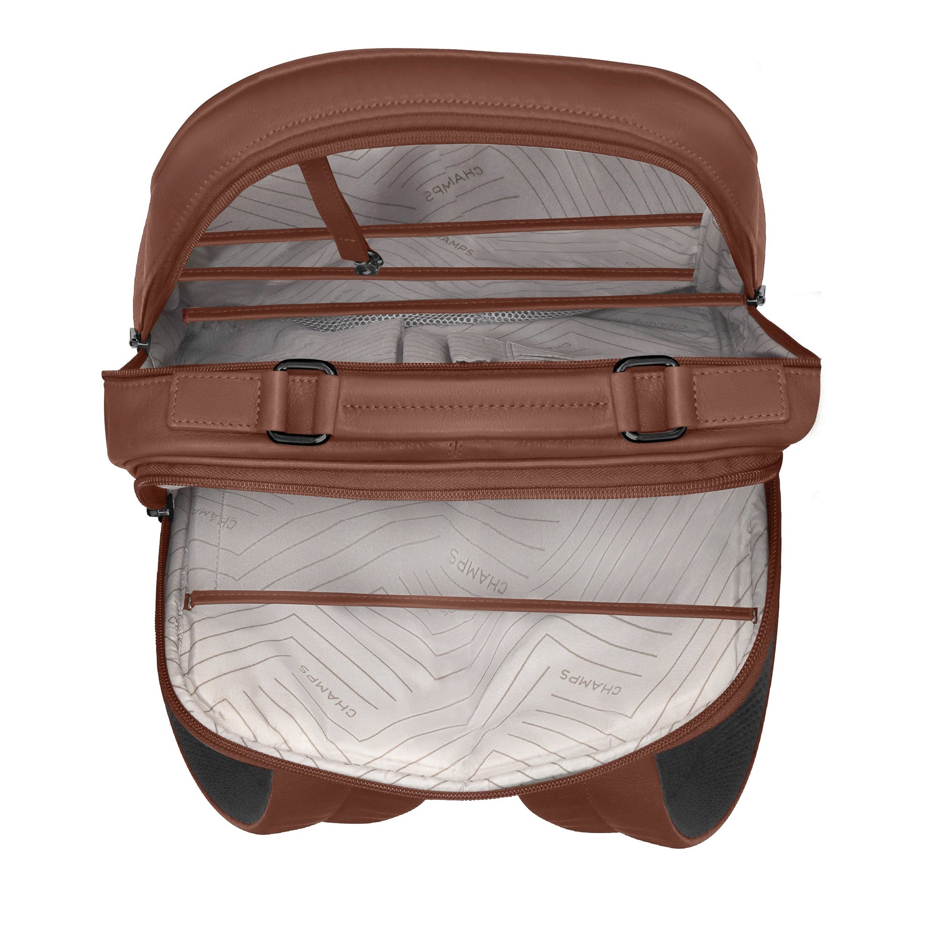 Onyx / Leather Compact Backpack Champs Luggage Shopify Collective