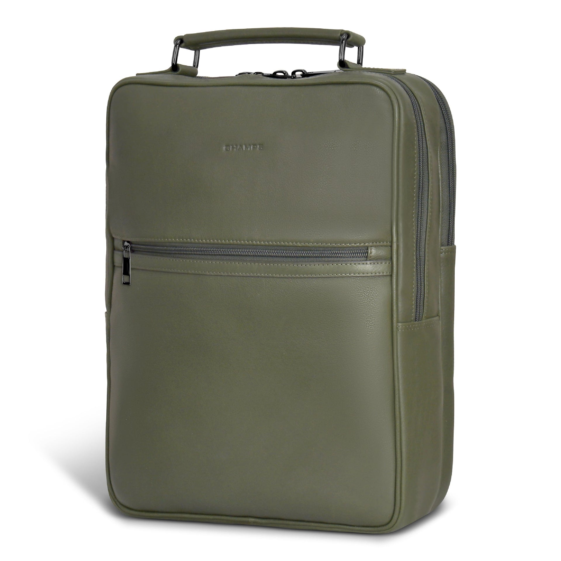 Onyx / Leather Compact Backpack Champs Luggage Shopify Collective