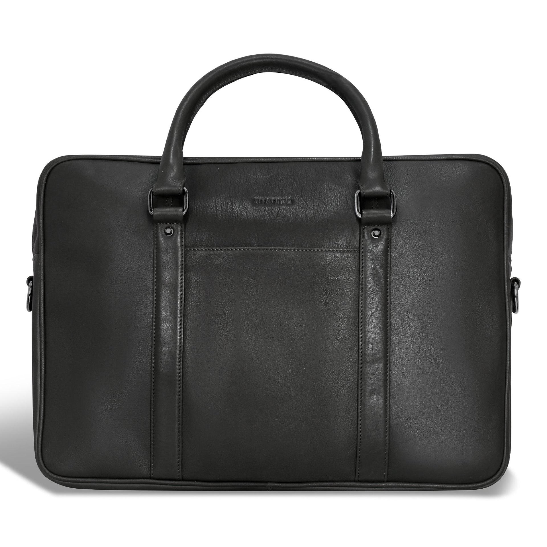Onyx / Leather Slim Briefcase Black Champs Luggage Shopify Collective