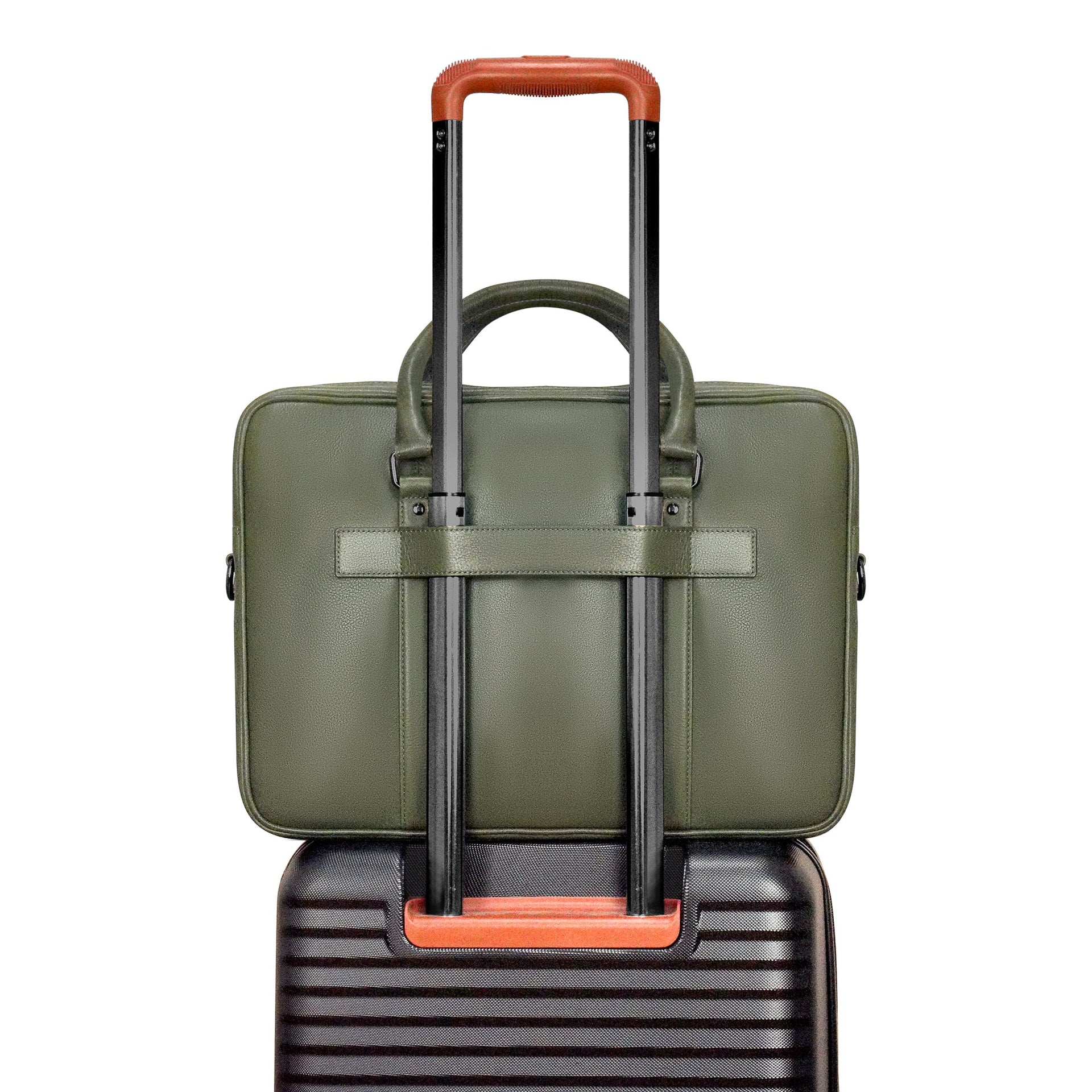 Onyx / Leather Slim Briefcase Champs Luggage Shopify Collective