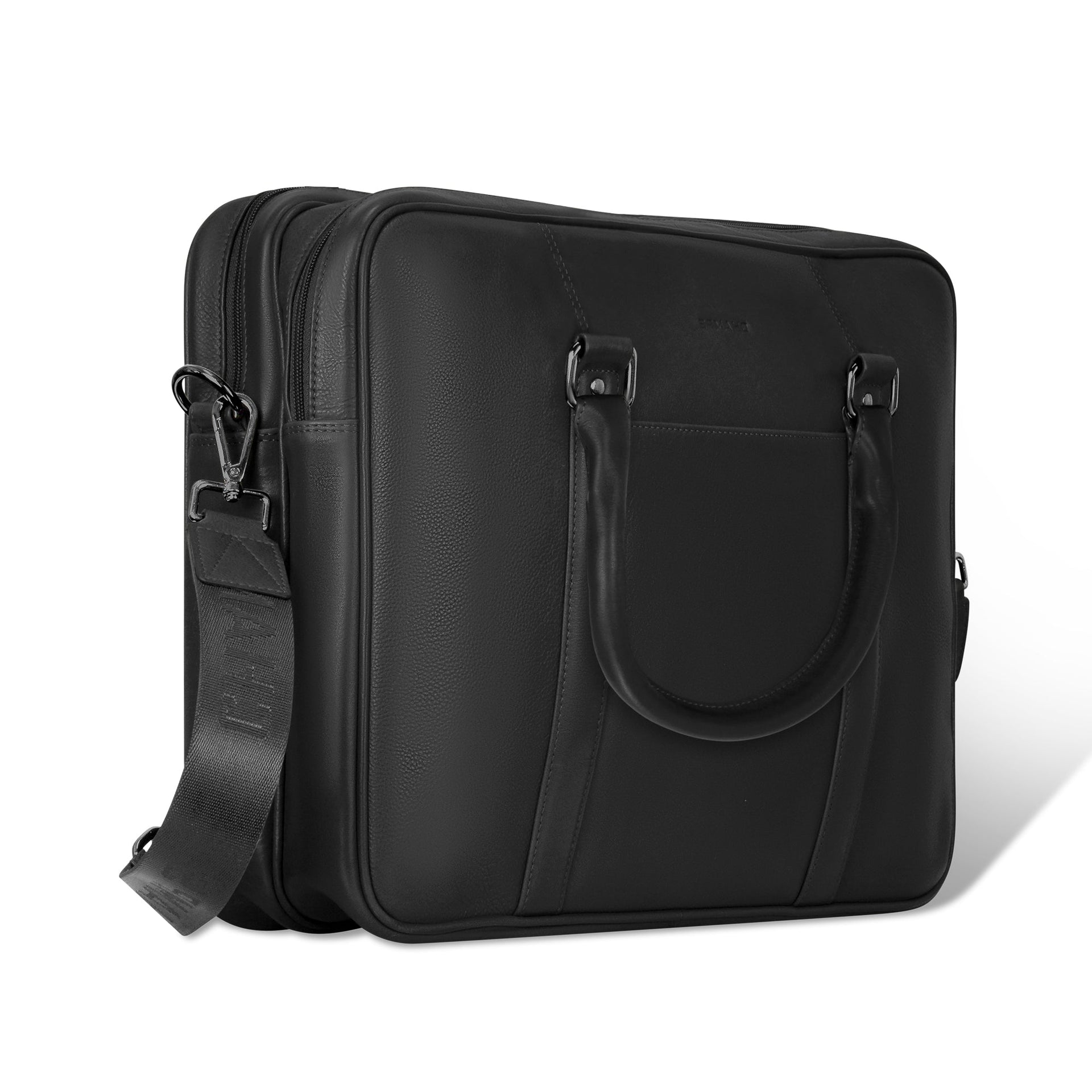 Onyx / Leather Briefcase Champs Luggage Shopify Collective