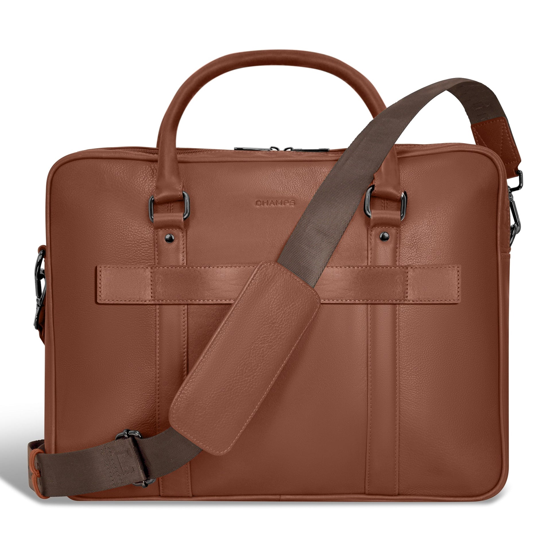 Onyx / Leather Briefcase Champs Luggage Shopify Collective