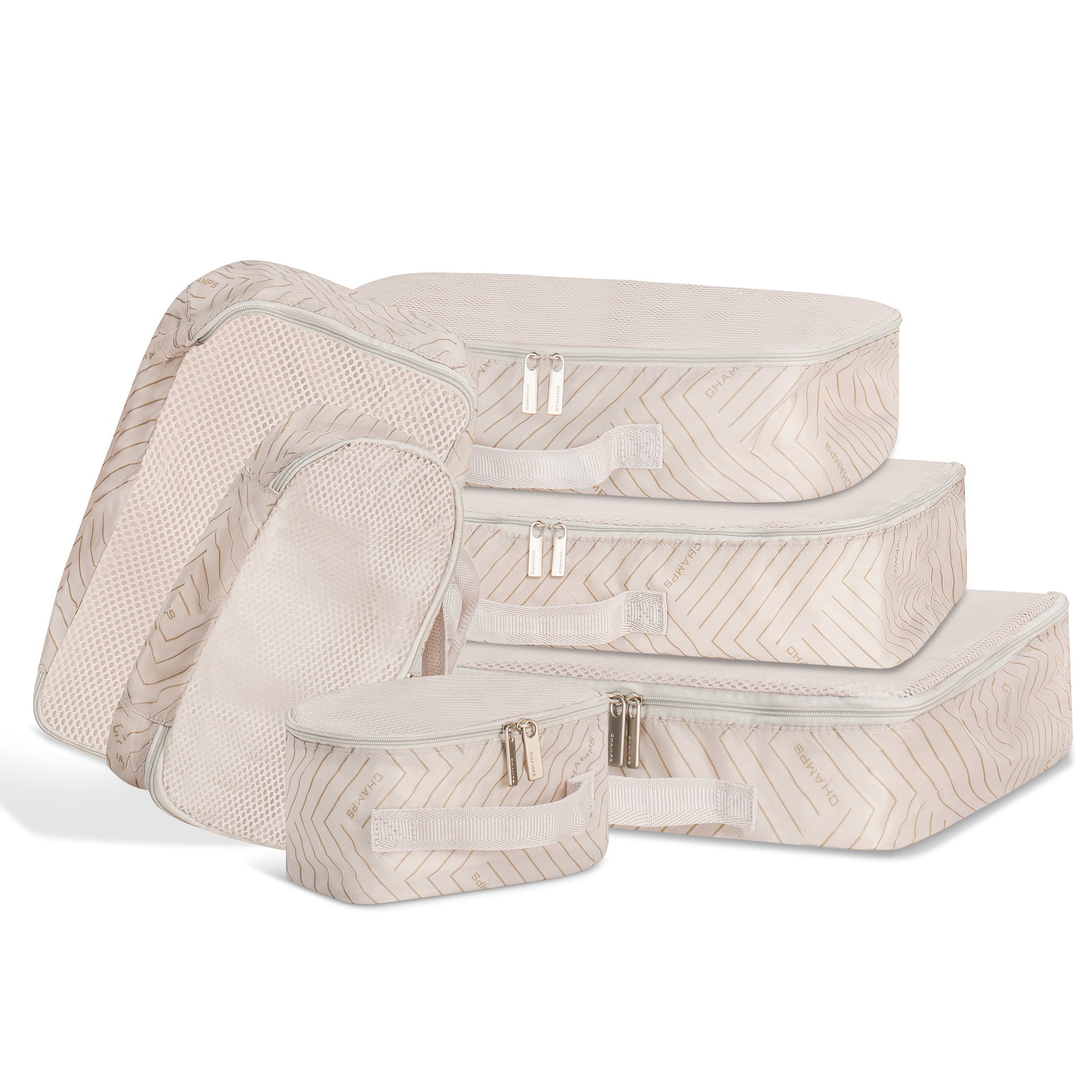 Vintage / Travel Packing Cubes / 6-Piece Set Off White Champs Luggage Shopify Collective