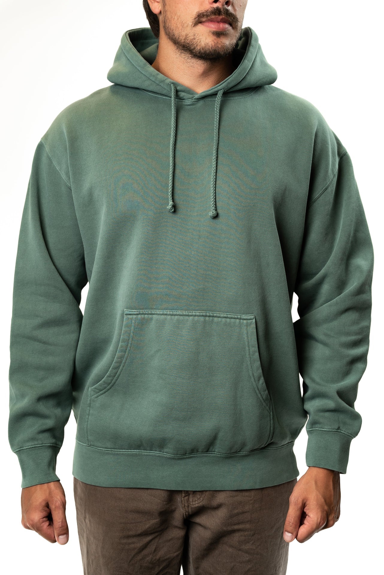 IND4000PD - Heavyweight Pigment Hooded Pullover Pigment Alpine Green 4000 BASIC FLEECE COTTON / POLYESTER Heavyweight IND4000 IND4000PD INDEPENDENT MEN Pigment Dye PIGMENT DYES pullover PULLOVERS REGULAR tearaway