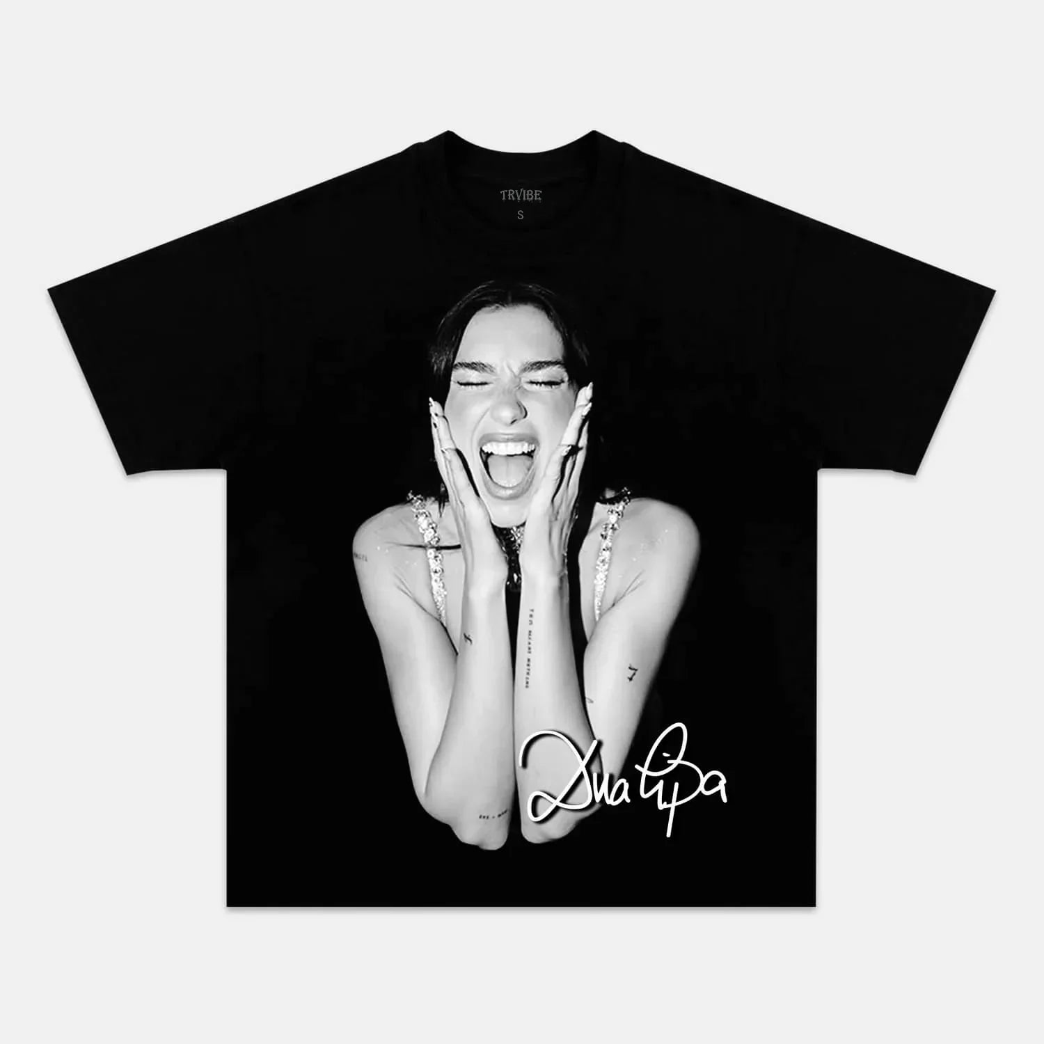 Dua Lipa: Music Icon Tee V4 BLACK TEE DuaLipa HIP HOP MUSIC POP