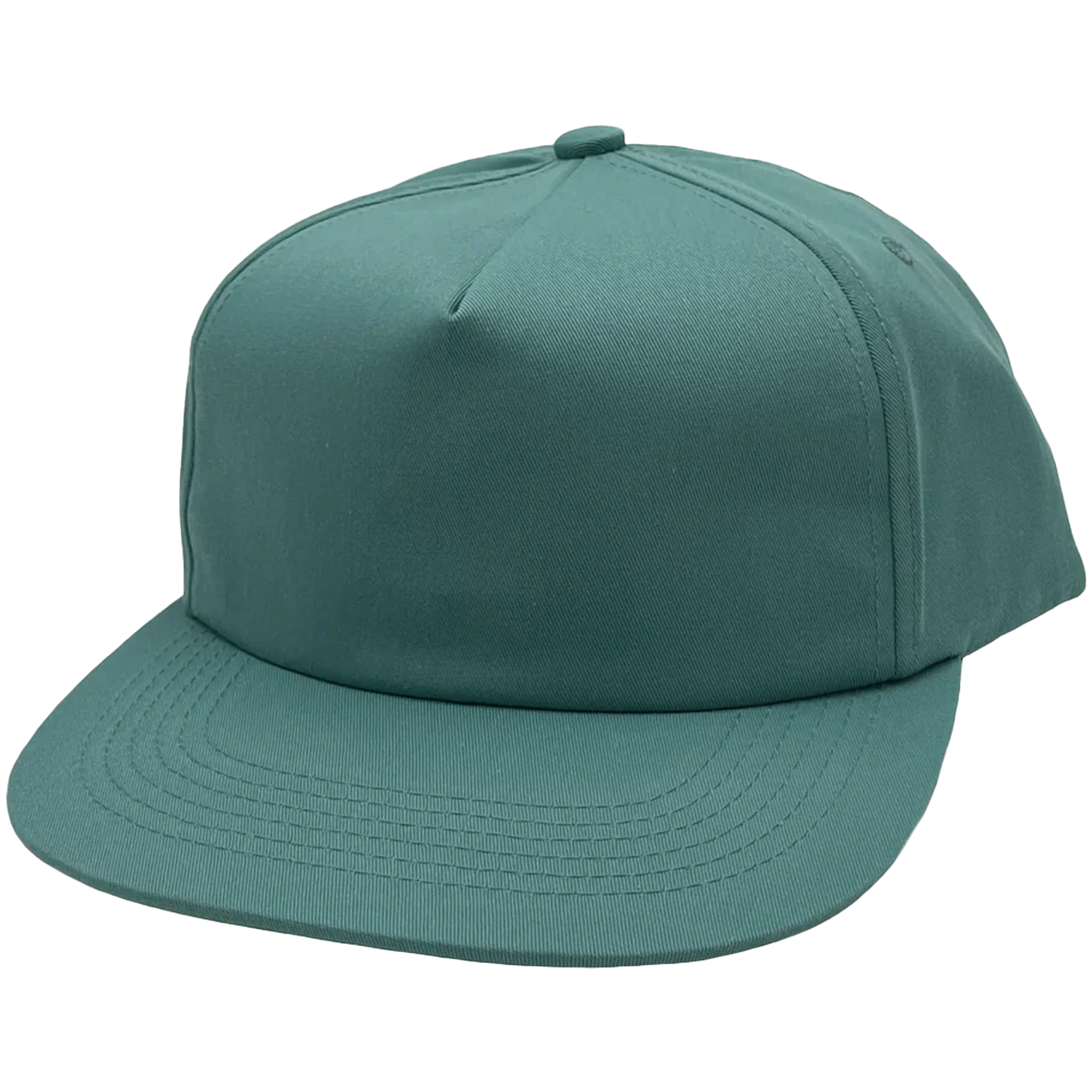GNV-CT011 - 5 Panels Unstructured Flat Bill Dark Mint One Size 5 PANELS 5 PANELS - UNSTRUCTURED COTTON FLAT FLAT BILL mid profile nissi caps SNAPBACK UNISEX UNSTRUCTURED