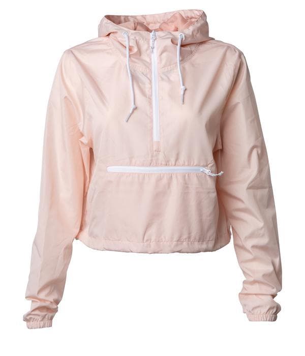 EXP64CRP - Women's Lightweight Crop Windbreaker Blush White Crop EXP64 EXP64CRP EXPEDITION INDEPENDENT Lightweight OUTERWEAR POLYESTER PULLOVERS tearaway windbreaker WOMEN ZIPS