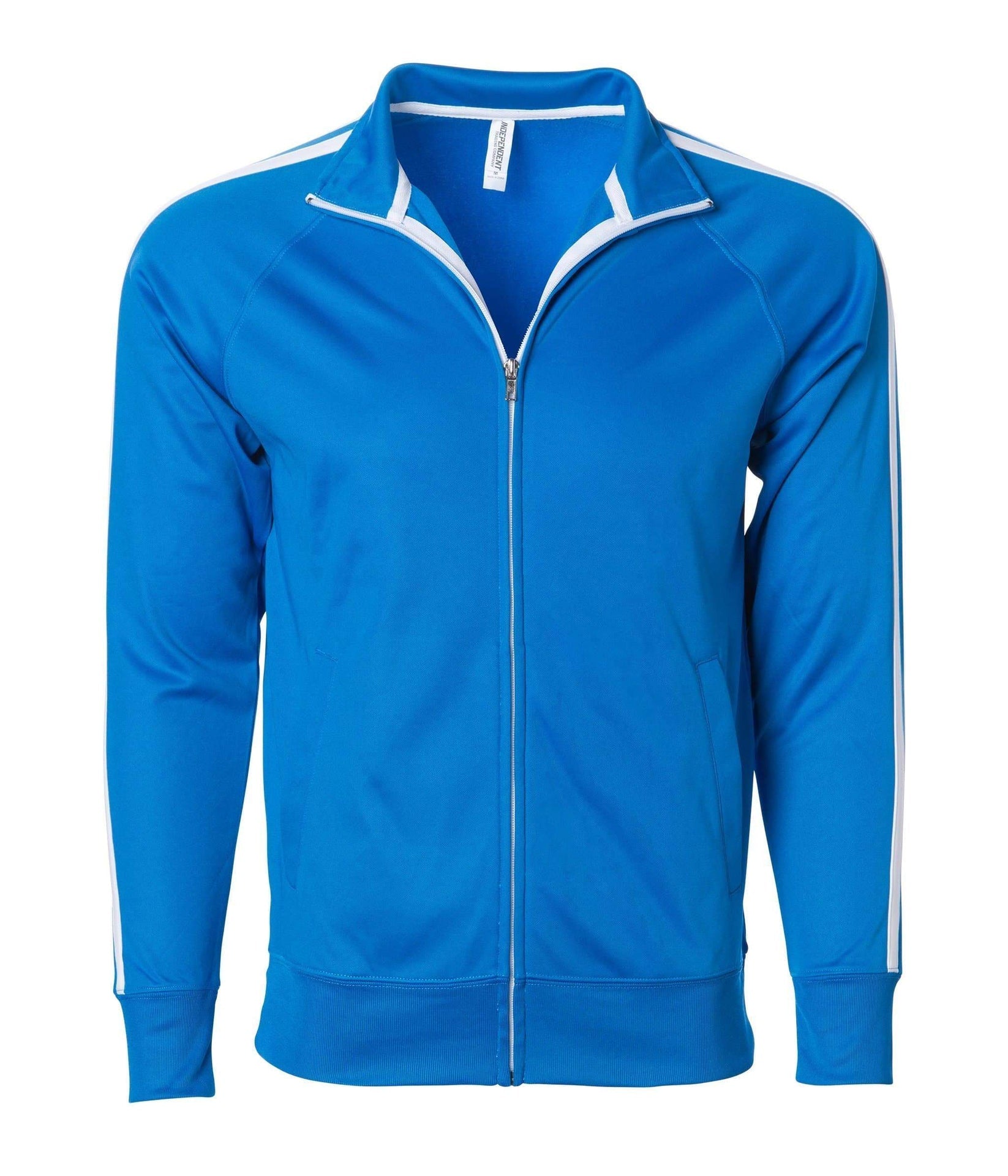 EXP70PTZ - Unisex Lightweight Poly-Tech Track Jacket Aster Blue CLOSEOUT CREWS EXP70PTZ. EXPEDITION INDEPENDENT jacket Lightweight MEN moisture wicking POLYESTER REGULAR tearaway UNISEX WOMEN ZIPS