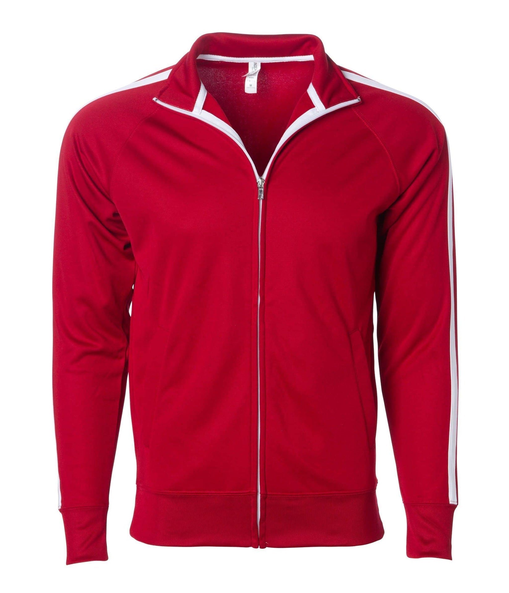 EXP70PTZ - Unisex Lightweight Poly-Tech Track Jacket Brick Red CLOSEOUT CREWS EXP70PTZ. EXPEDITION INDEPENDENT jacket Lightweight MEN moisture wicking POLYESTER REGULAR tearaway UNISEX WOMEN ZIPS