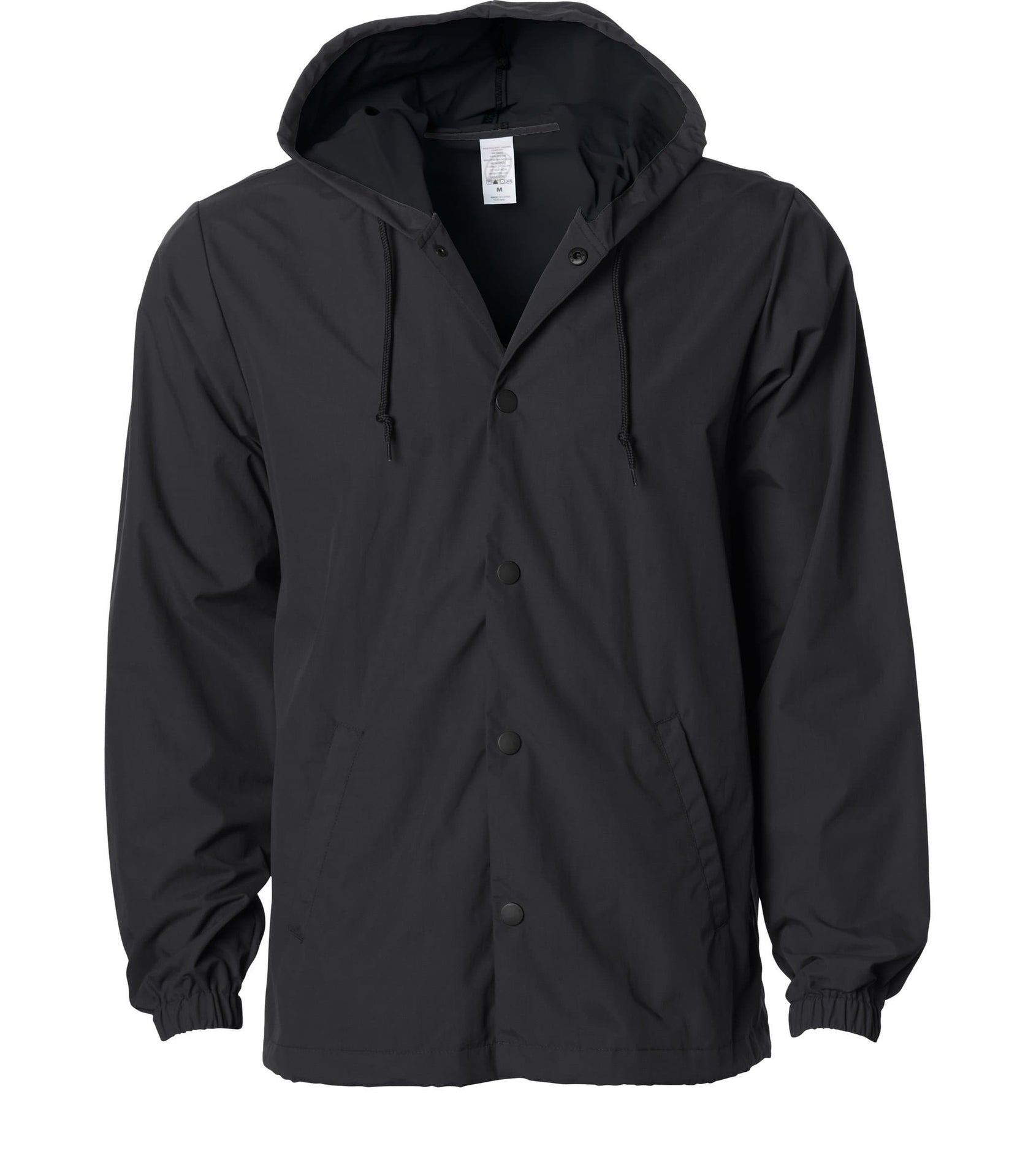 EXP95NB - Water Resistant Hooded Windbreaker Coaches Jacket Black Black Coache Jacket COATS & JACKETS EXP EXP95 EXP95NB EXPEDITION INDEPENDENT jacket MEN mens NYLON OUTERWEAR PERFORMANCE REGULAR tearaway WATER RESISTANT windbreaker