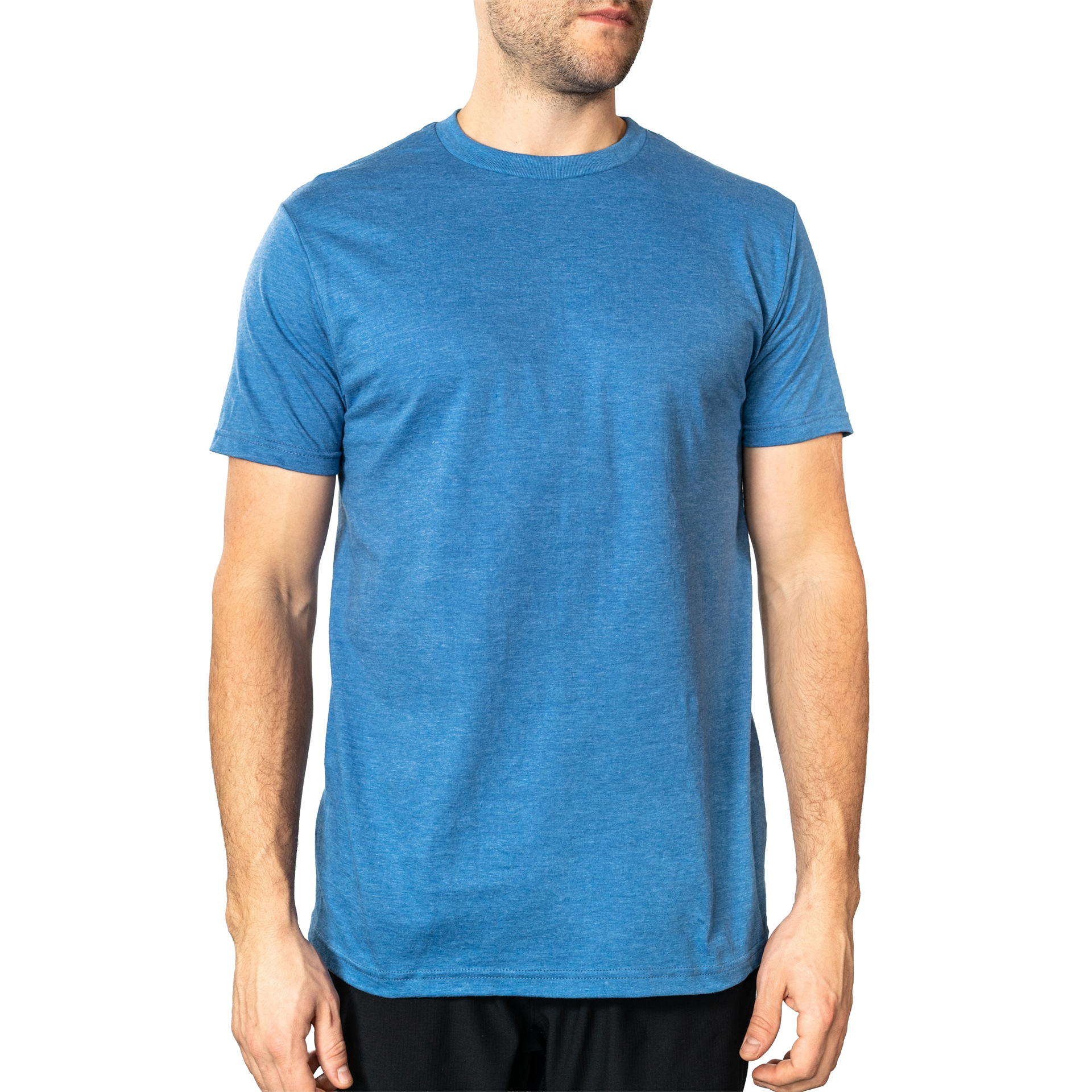 47146 - Men's London Tee Electric Blue Heather COTTON / POLYESTER FITTED Lightweight MEN OPTIMA REGULAR shsdparentproduct tearaway