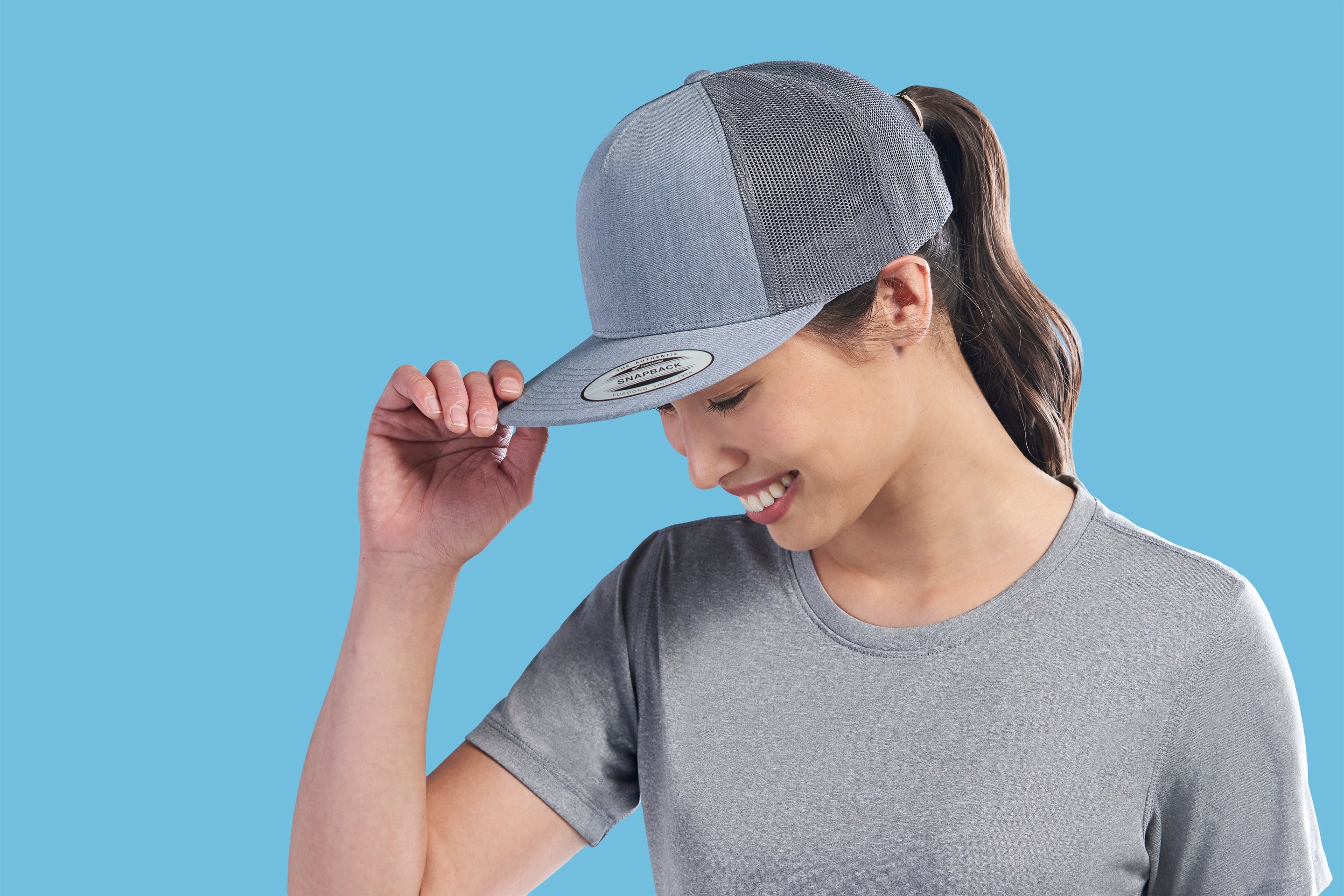 F06006 - YP Classics 5 Panel Flat Peak Snap Back Trucker Cap 6006 __label:IN-STOCK flat peak snap back yp classic yupoong yuppong