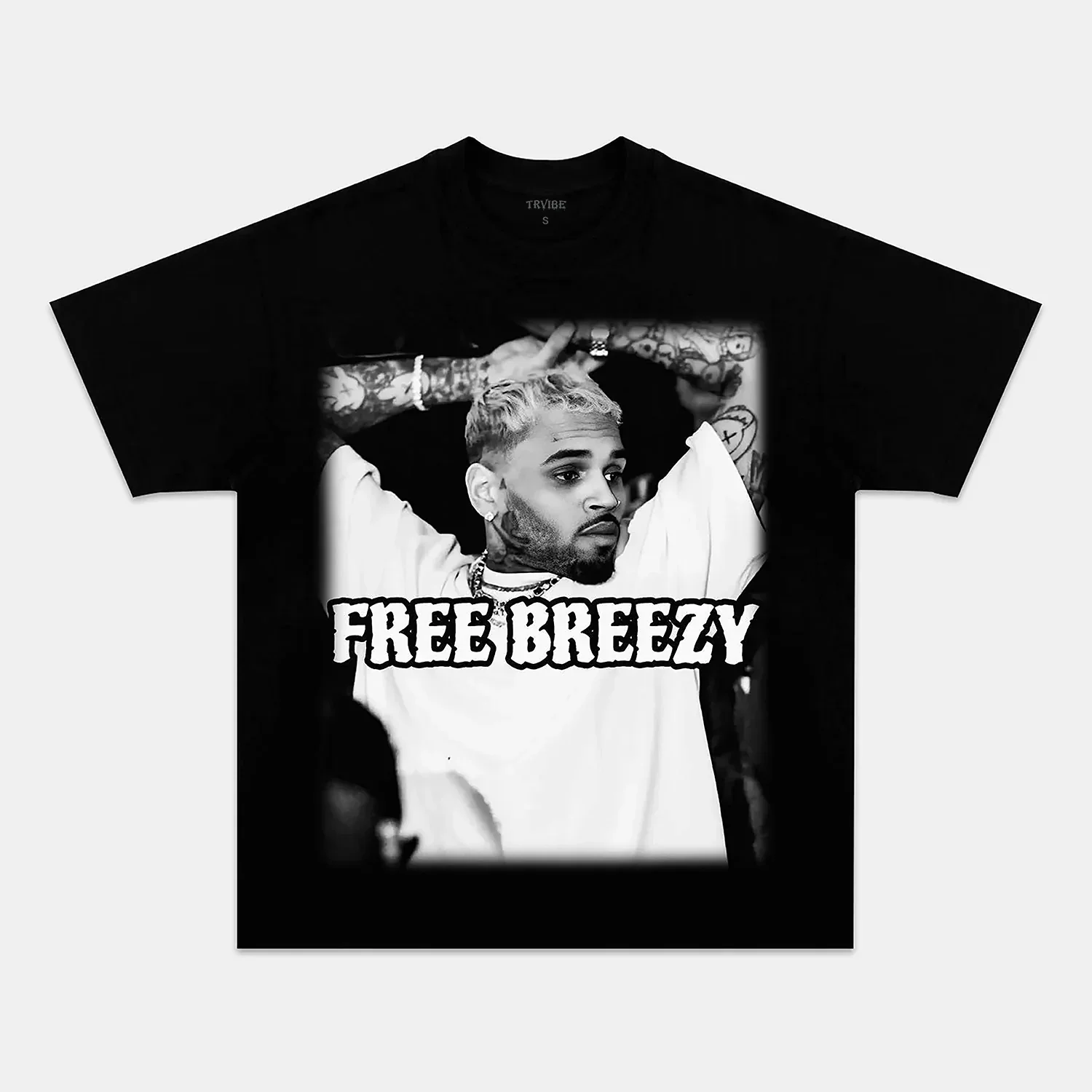 Free Breezy Tee V2 BLACK TEE Chrisbrown MUSIC POP