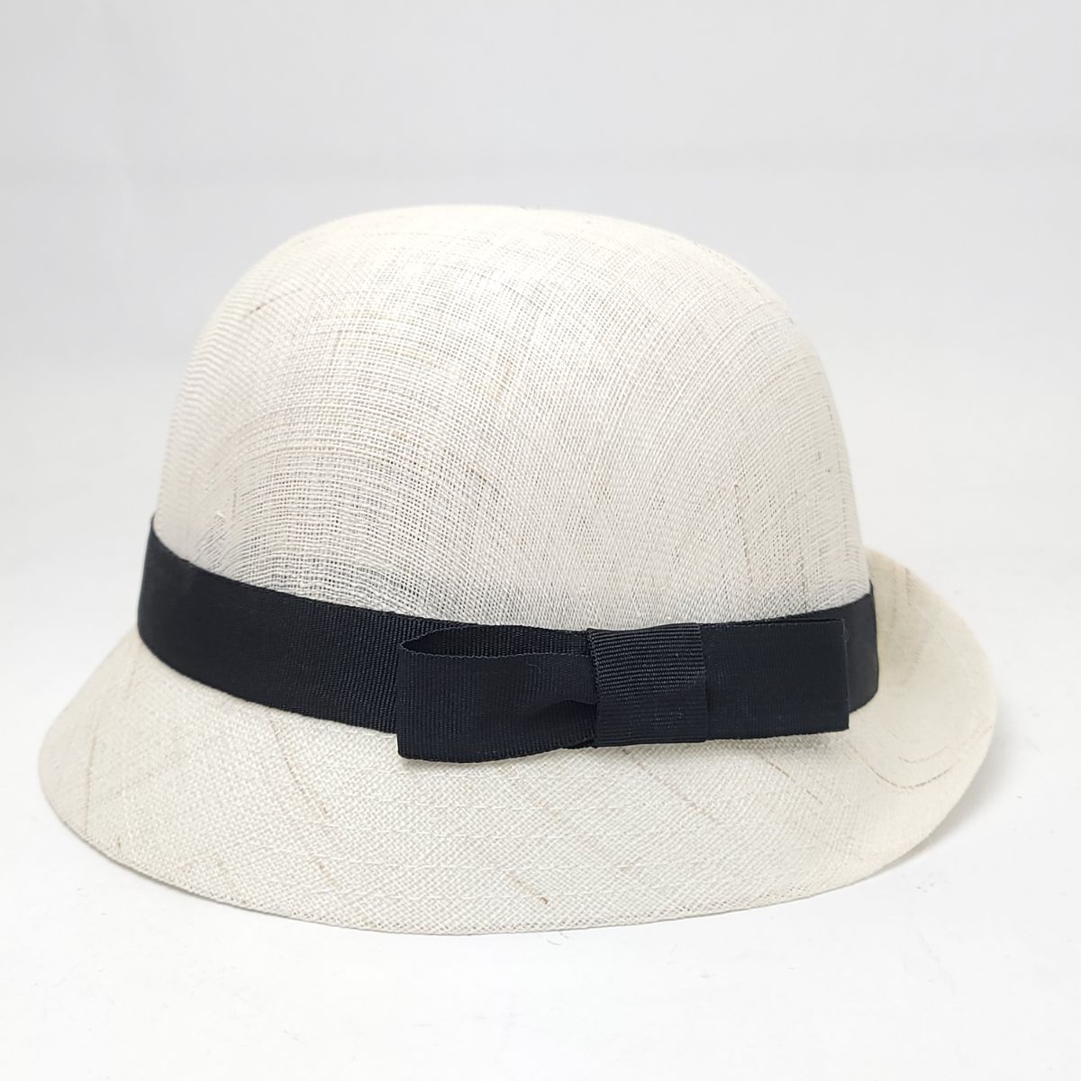 Cloche Hat - 100% Linen, White, Adjustable Summer Summer Hat