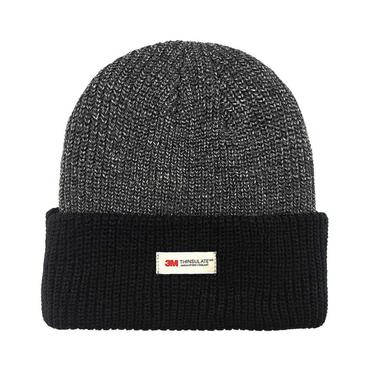 3M Thinsulate Knit Toque - Lining Black & Grey #189 - Dark with Cuff / OSFA