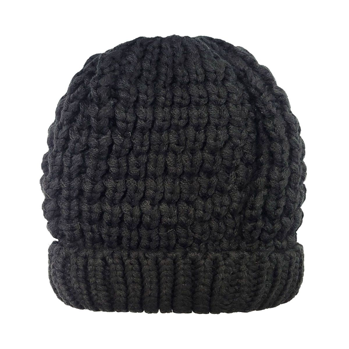 Ribbed Toque - Fur Lining, Black