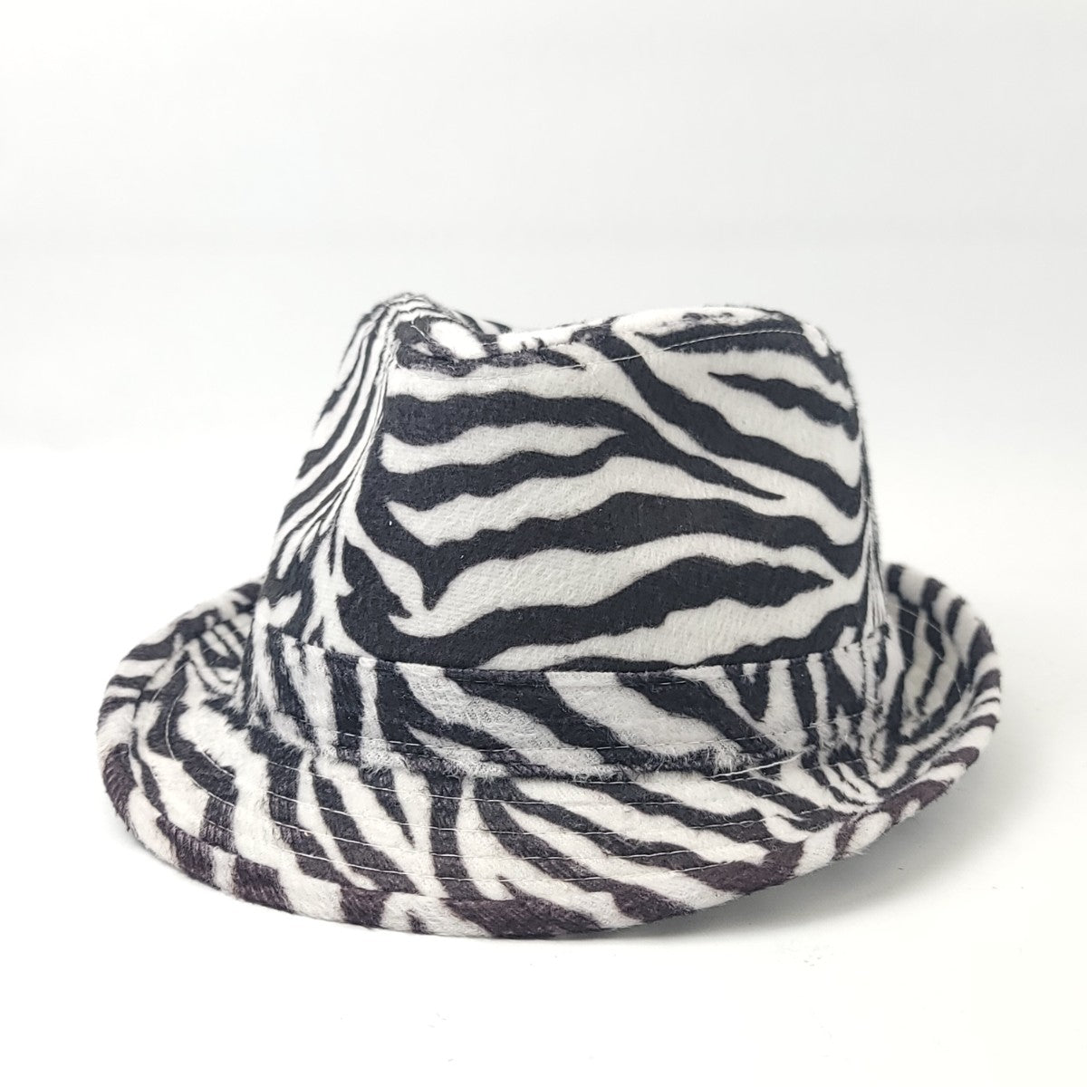 Fedora Hat - Zebra Print, Black & White Mix, L/XL Black & White (Zebra) L XL Fashion Hat