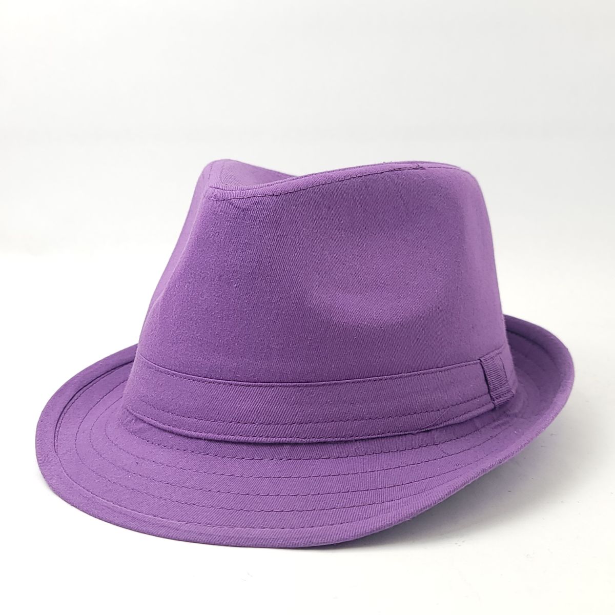 Fedora, Classic 100% Cotton - Purple or Hot Pink, S/M & L/XL Purple Fashion Hat