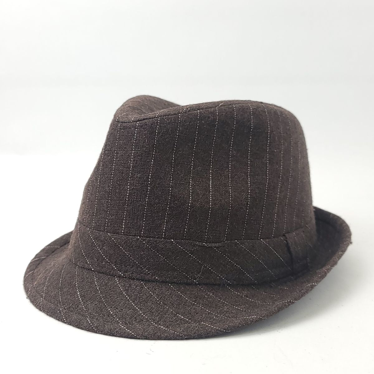Fedora Hat - Pinstripe, Khaki or Brown, OS OSFA Brown Fashion Hat