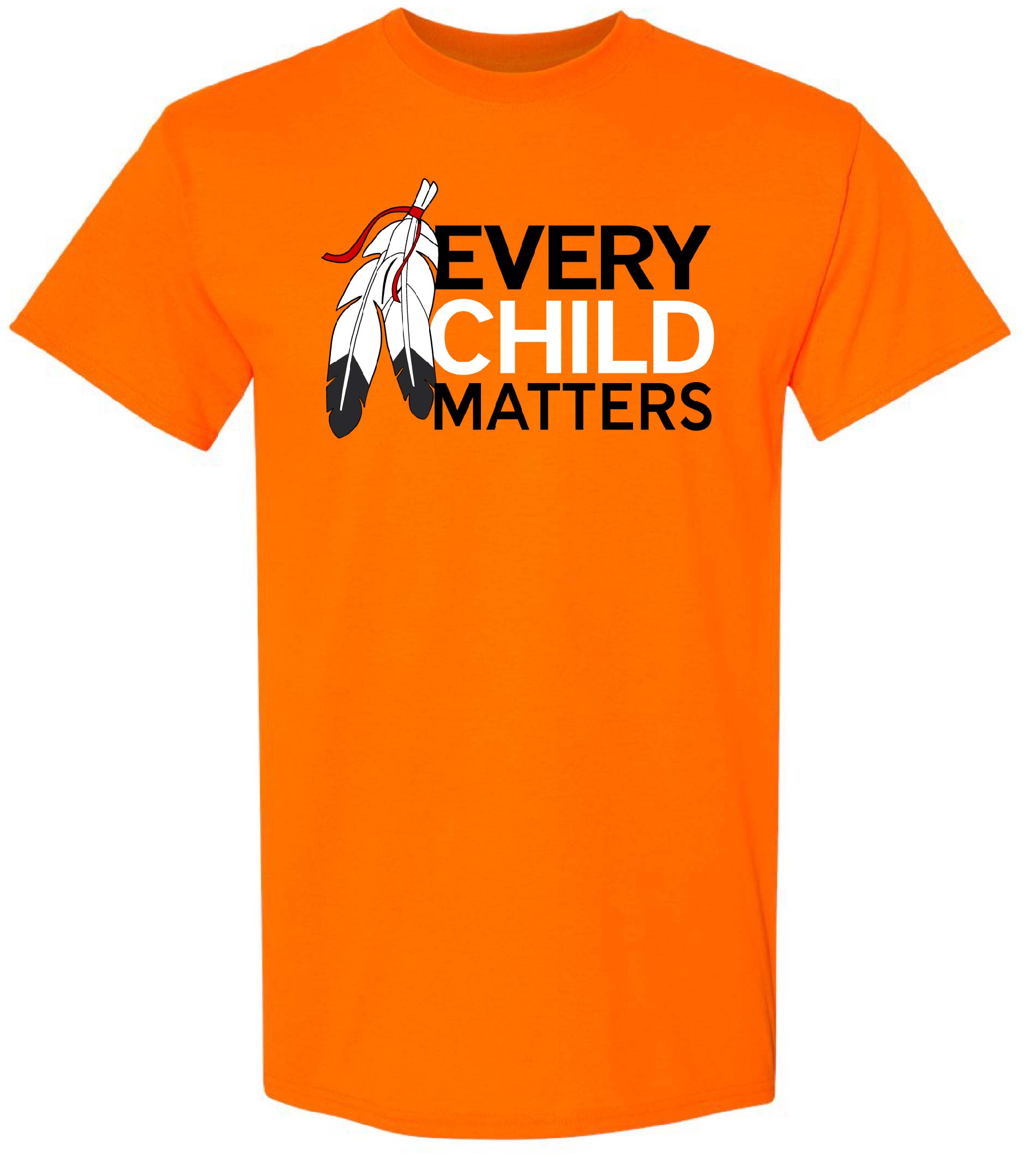 Feather of Remembrance Tee – Every Child Matters Adult Cotton every child matters Healing & Remembrance Indigenous Awareness Mens & Unisex National Day for Truth & Reconciliation orange shirt day Phyllis Webstad Solidarity Tops Truth and Reconciliation