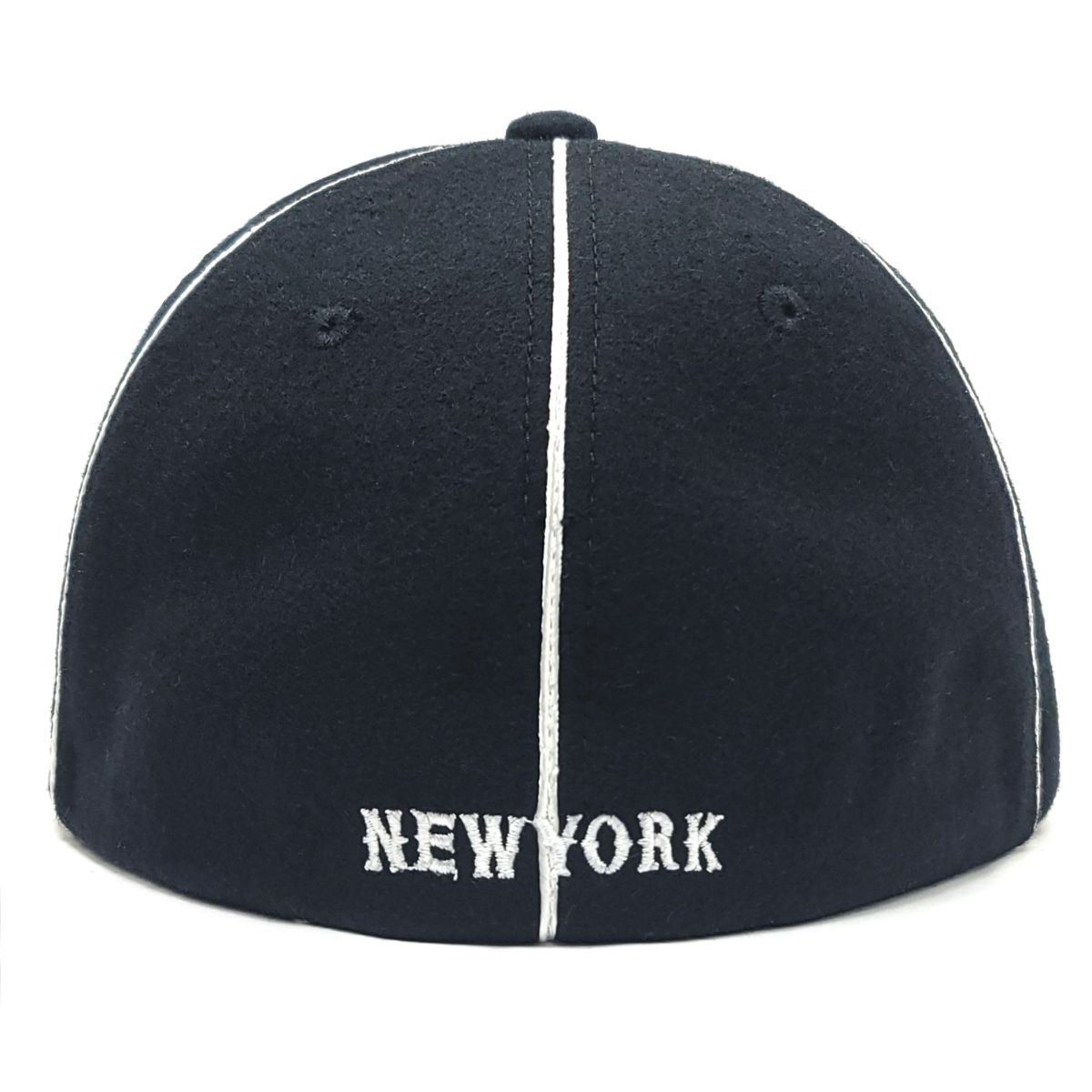"New York" Logo Fitted, Melton Cap - ZMW01, Black Logo Cap